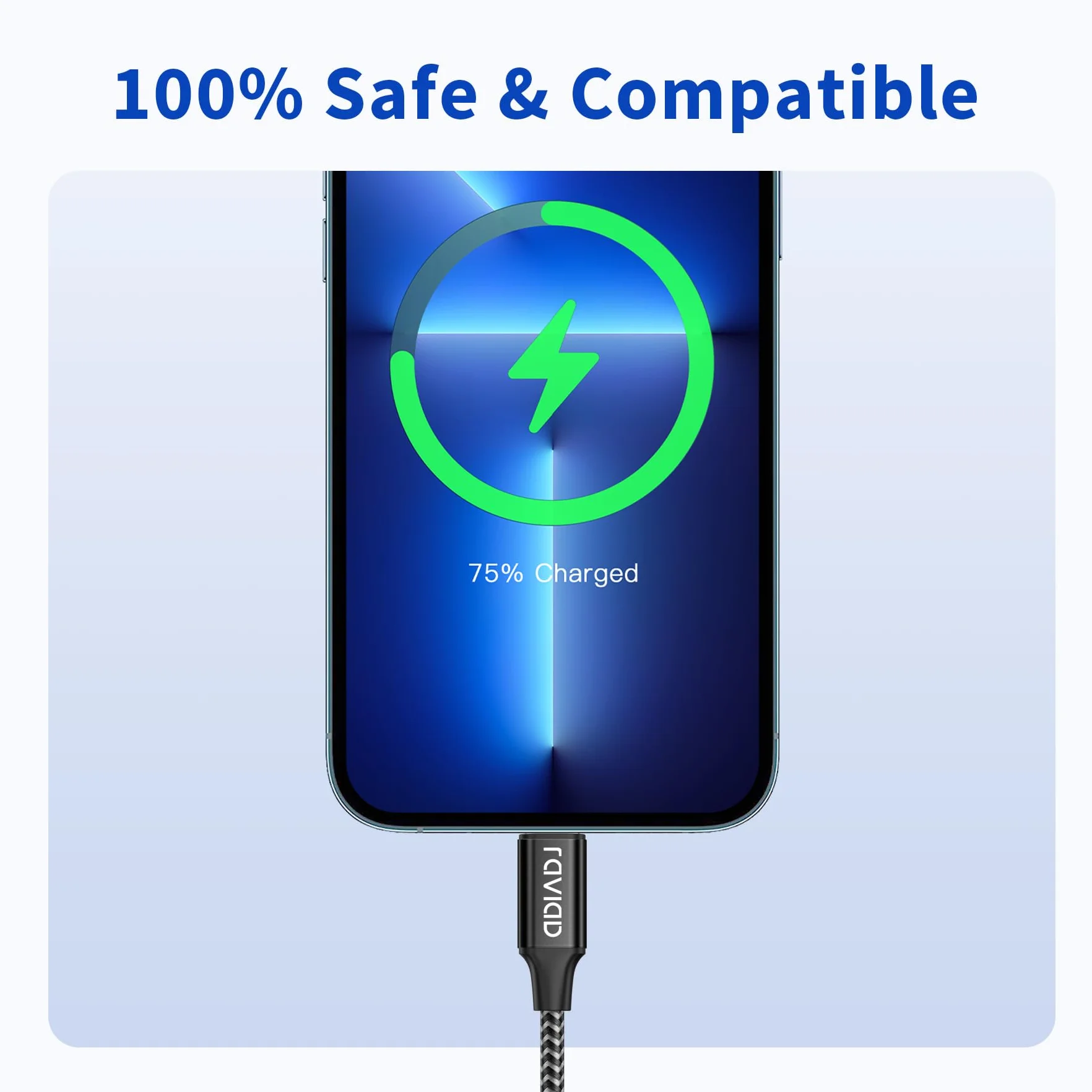 RAVIAD Kabel do ładowania iPhone 1 m MFi Pleciony nylonowy Lightning szybkie ładowanie