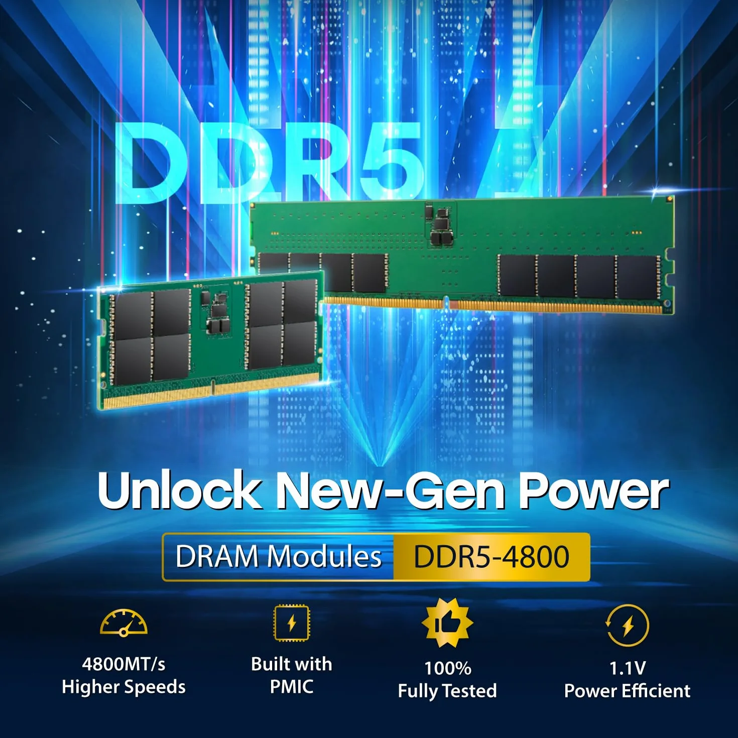 Transcend 16GB DDR5 4800 U-DIMM 1Rx8 CL40 1.1V