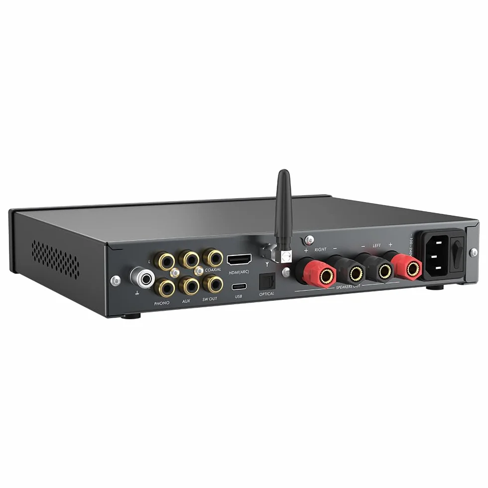 LOXJIE A40 Wzmacniacz audio All-in-one, MA5332MS NJW194, wejście gramofonu, Bluetooth 5.1