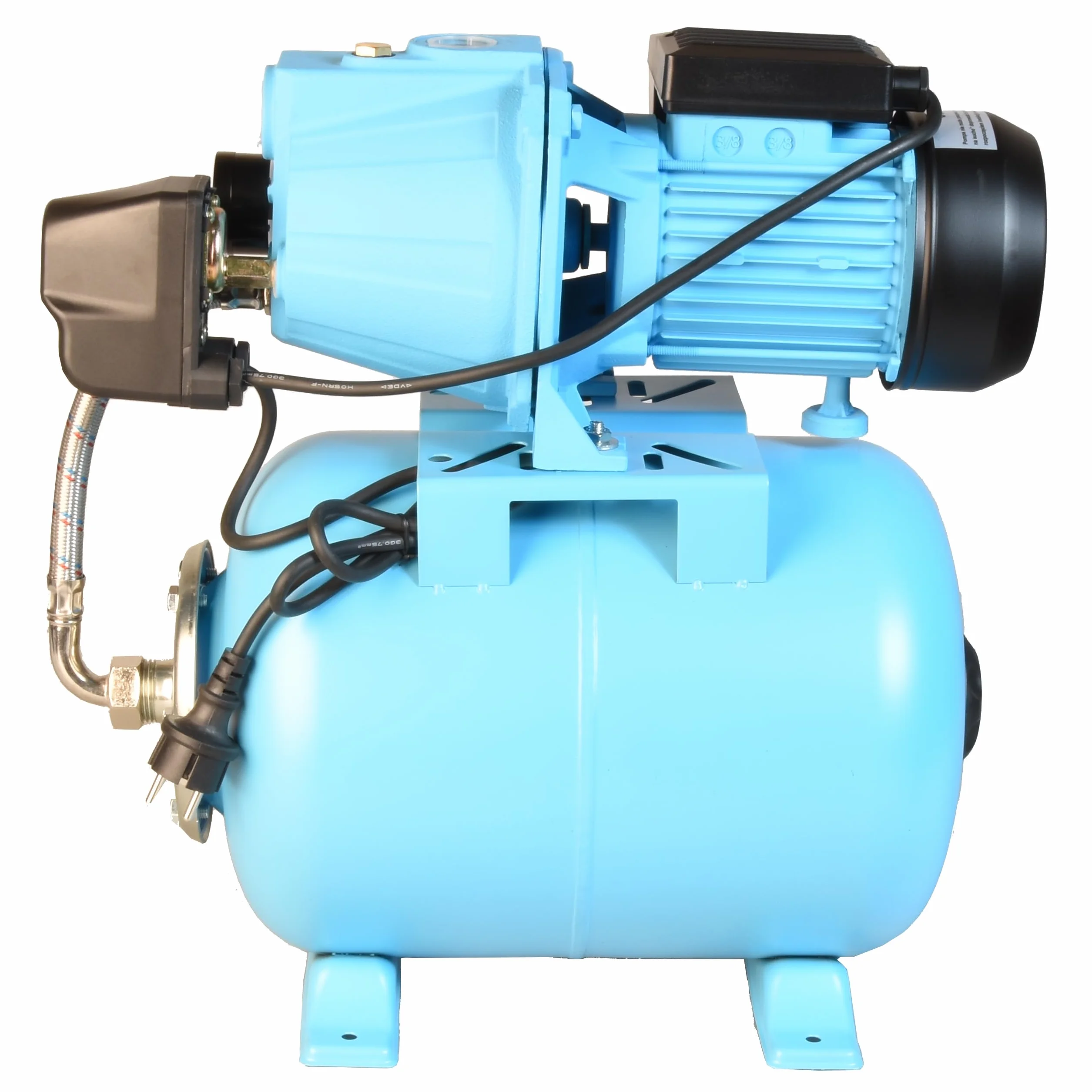 Hydrofor Domowy 24L Pompa Hydroforowa SET 100S (750 W, 3000 l/h, max. podnoszenie 42 m) Zbiornik Przeponowy na Wodę 24 Litry + Osprzęt PEŁEN ZESTAW ZŁOŻONY