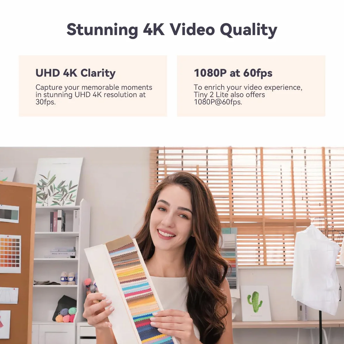 OBSBOT Tiny 2 Lite kamera internetowa PTZ 4K 1080P HDR AI śledząca mikros redukcją szumów statyw