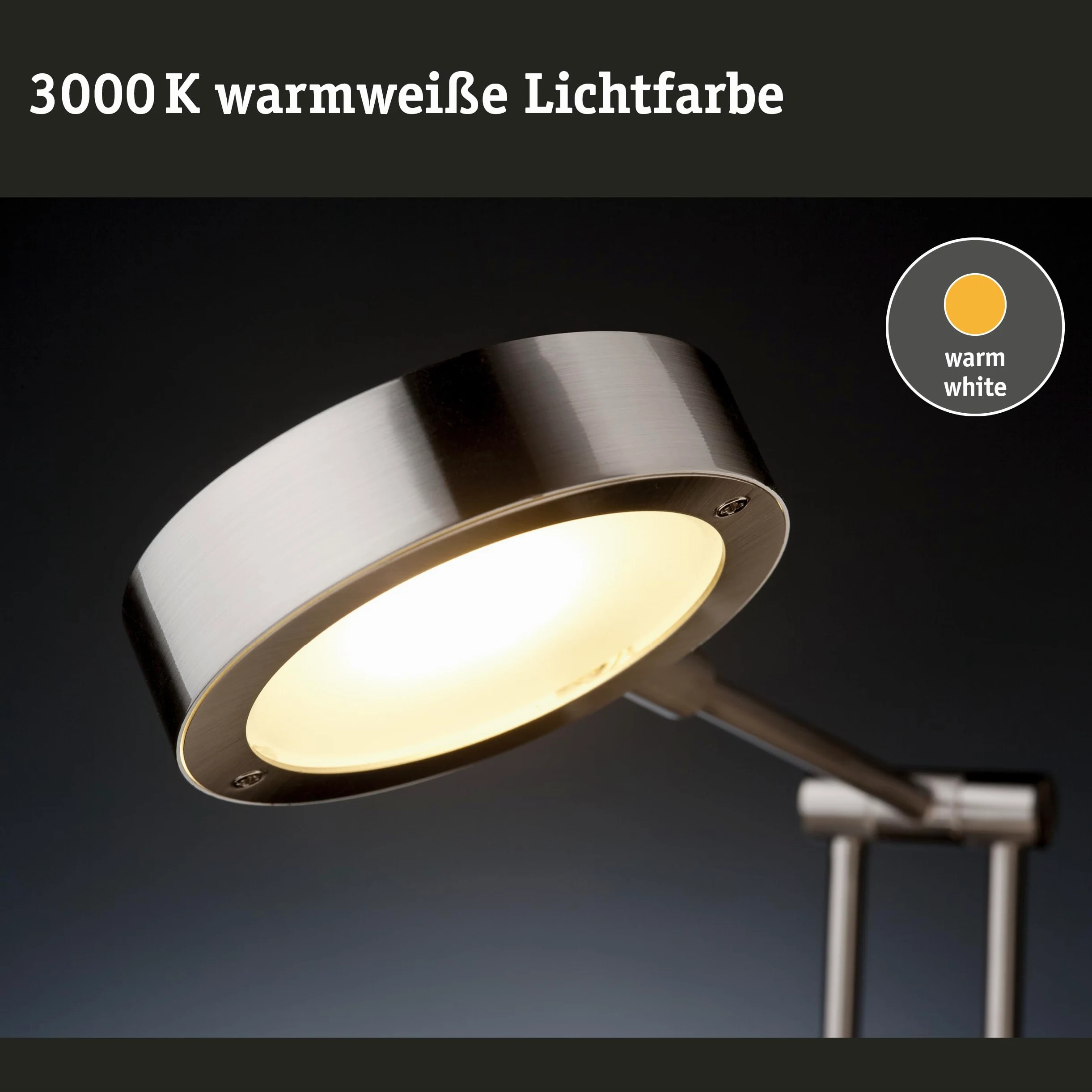 Paulmann 70245 table&desk Zed lampa na biurko 6,7W żelazo szczotk./metal 70245 nowoczesna lampa stołowa oprawa stołowa lampka do czytania biuro