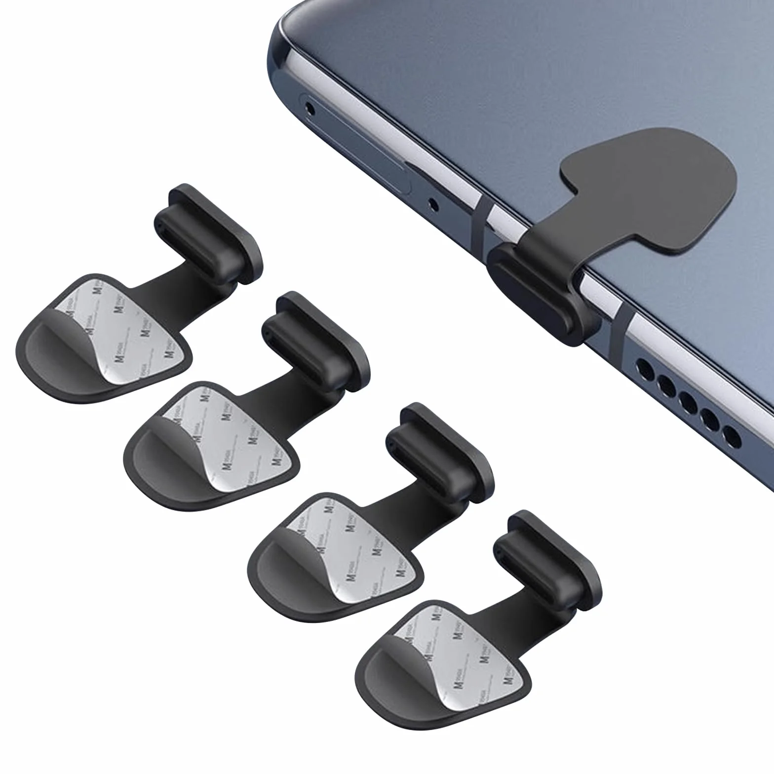 Zestaw 4 nakrętek do portu USB Type C, nakrętki przeciwpyłowe do telefonu z portem ładowania typu C, chroniące Twoje urządzenia przed kurzem i utratą, osłony anty-pył i anty-utrata