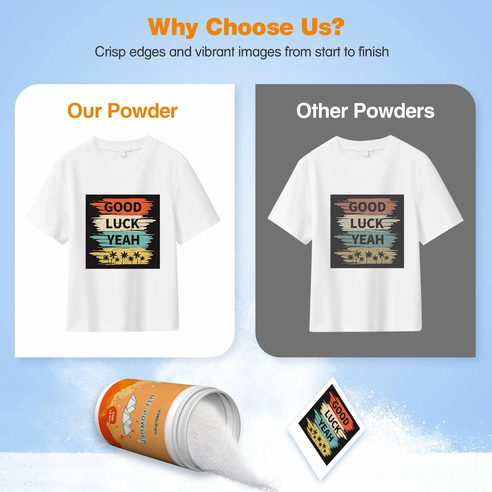 DTF Powder White Digital Transfer Hot Melt Adhesive, 550 g
