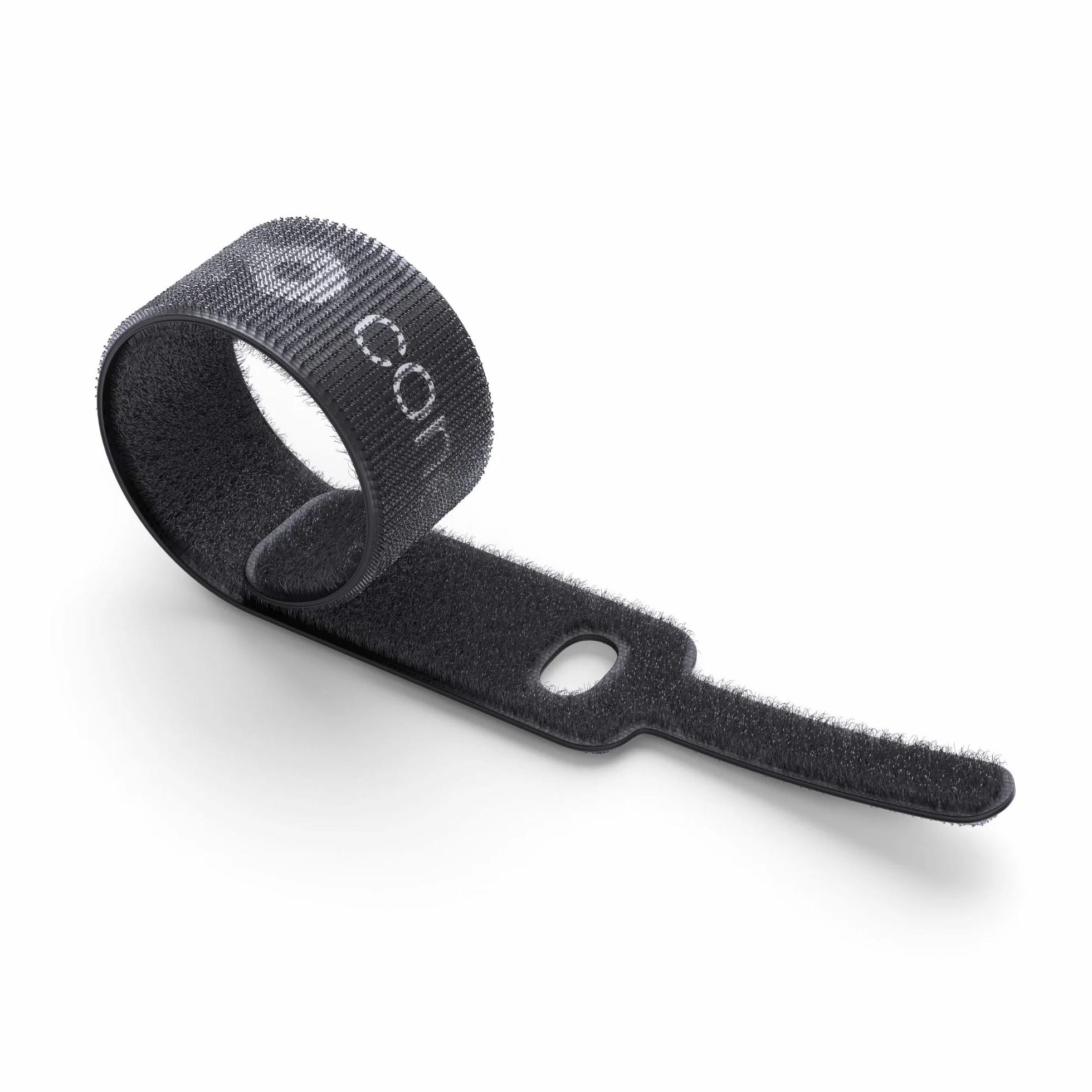conecto Opaski kablowe na rzep 10 cm z pętelką - zarządzanie kablami, organizer na kable, zapięcie na rzepy, czarne, 10 szt.
