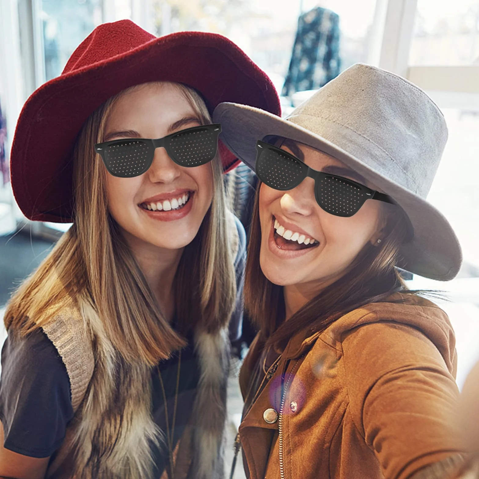 HENGBIRD 3 sztuki okularów rastrowych do treningu oczu, okulary z otworami do treningu oczu, oryginalne i relaksacyjne, z kieszenią na okulary
