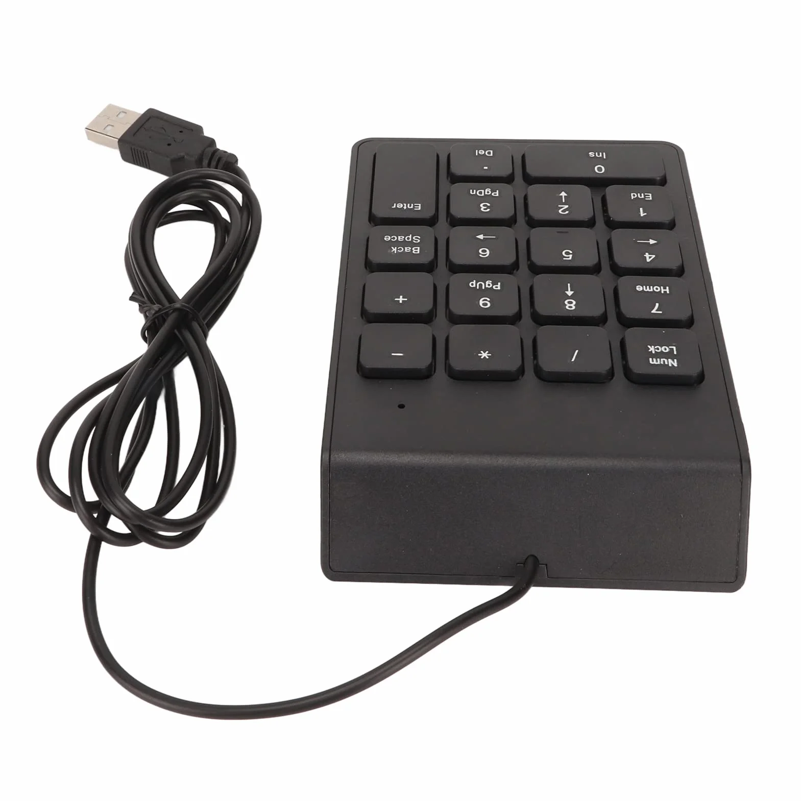 Bewinner Zewnętrzna klawiatura numeryczna z kablem USB, 18 przycisków, do laptopa, ciche pisanie, ergonomiczna klawiatura numeryczna do księgów bankowych, Plug and Play (1 szt.)
