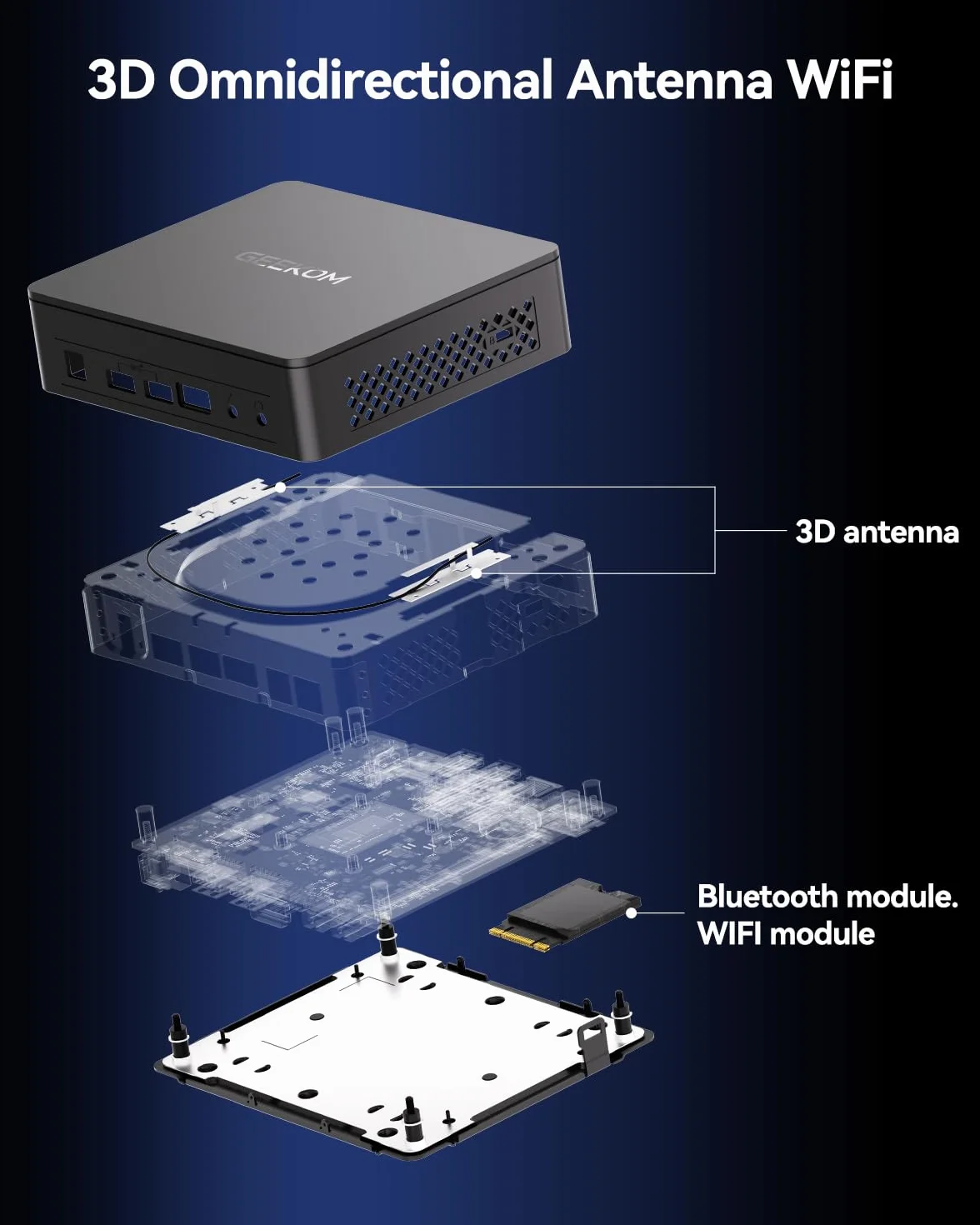 GEEKOM Cichy Mini PC Air12 Lite z Intel N95, 8 GB RAM, 256 GB SSD, Kompaktowy Komputer Biurowy i Multimedialny z Windows 11, Gotowy do Pracy | 6×USB i Port 9-PIN | Obsługa Dual Display 4K@60Hz
