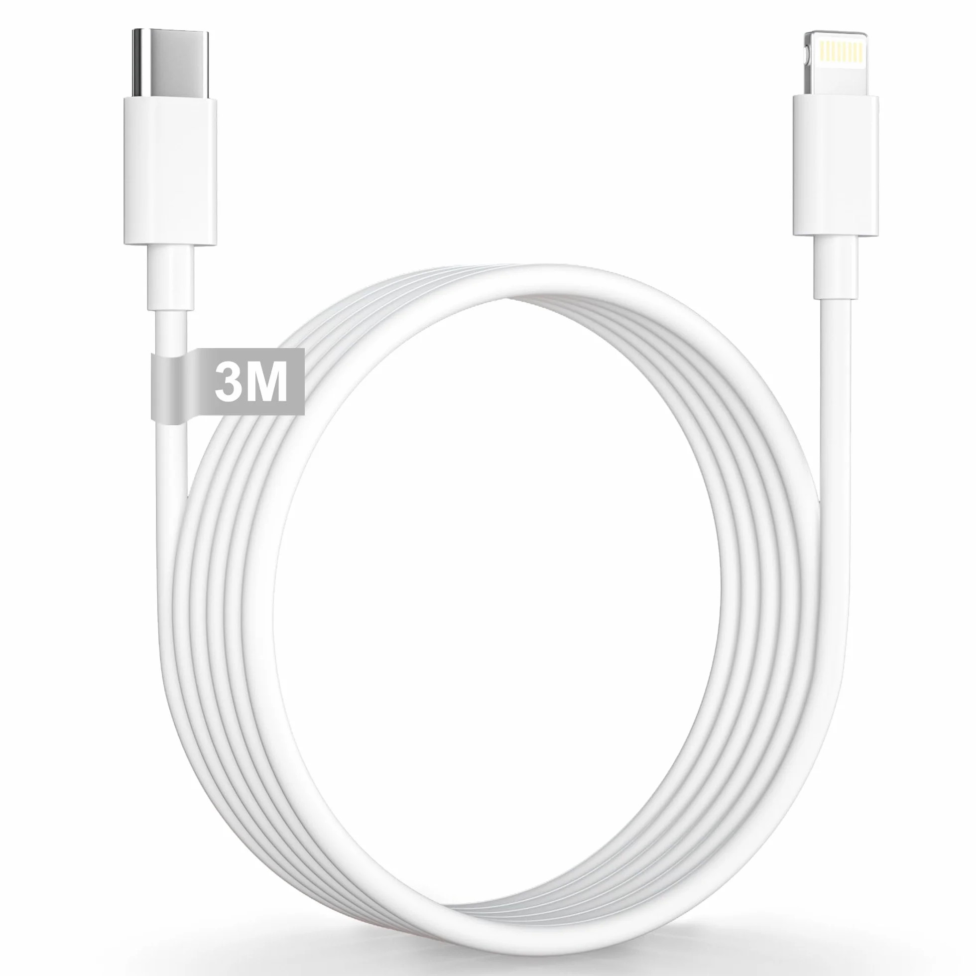 Kabel USB C Lightning 3M [Certyfikatem MFi], Kable Ładowarki iPhone USB C do Szybkiego Ładowania Kabel Type C Szybkie Ładowanie do Lightning dla iPhone 14/13/12/11/X/XS/XR/8/7/iPad/AirPods