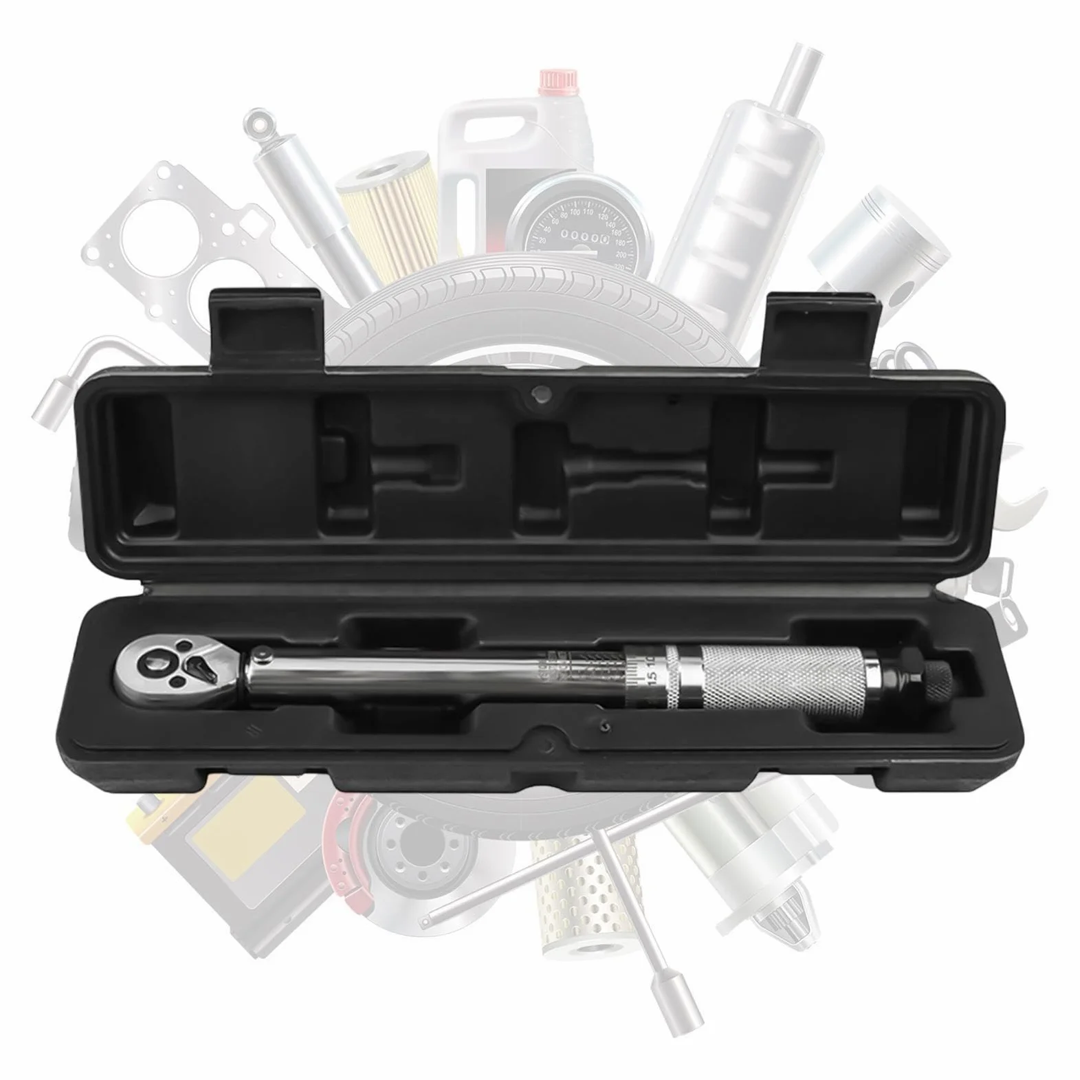 Motocyklowy Klucz Dynamometryczny Regulowana grzechotka 20-230 Nm z 72 | Wielofunkcyjny Klucz Dynamometryczny do domu, przemysłu, biura, warsztatu, na zewnątrz, do samochodów, rowerów,