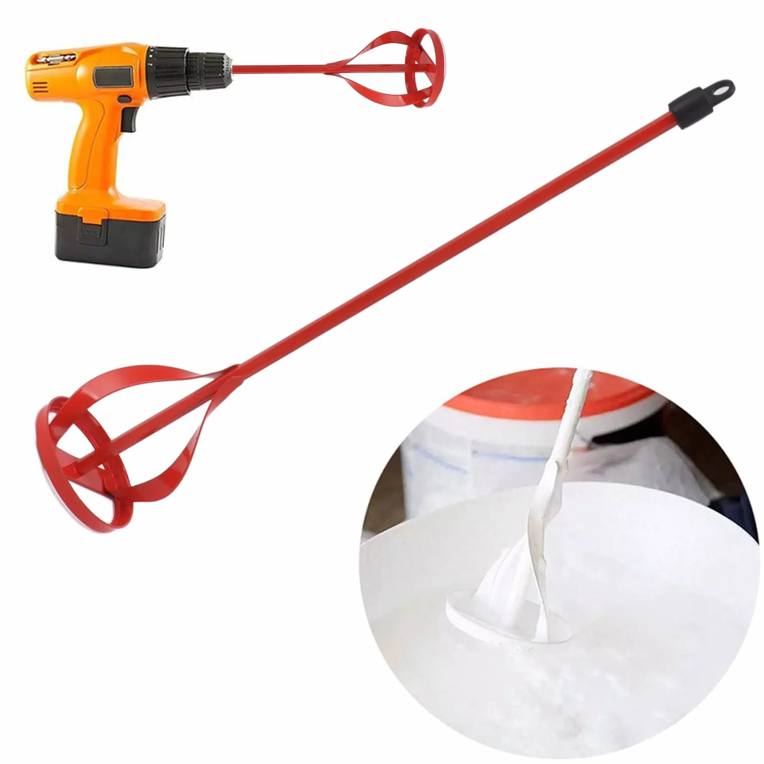 Bity do mieszania farb, stalowa nasadka sześciokątna, wymienny trzonek do elektronarzędzi z żywicą, możliwość dopasowania do uchwytu szybkomocującego do płynów, które stale mieszają zaprawę do fug