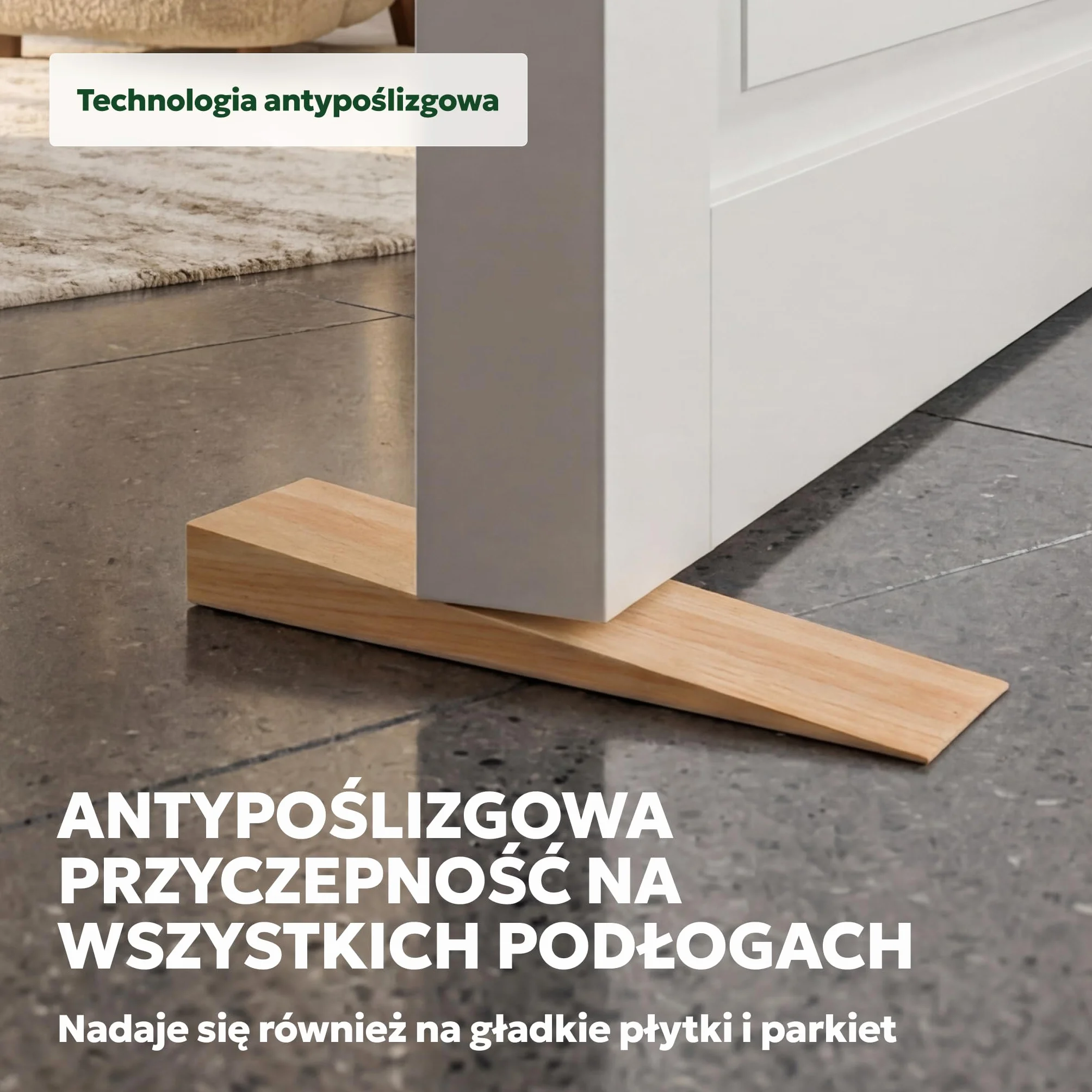 Stoper do drzwi antypoślizgowy, wykonany w 100% z bambusa FSC – zestaw 2 klinów z drewna – mocny stoper do drzwi z gumą – kliny do wszystkich rodzajów drzwi – kliny drewniane (Bambus)
