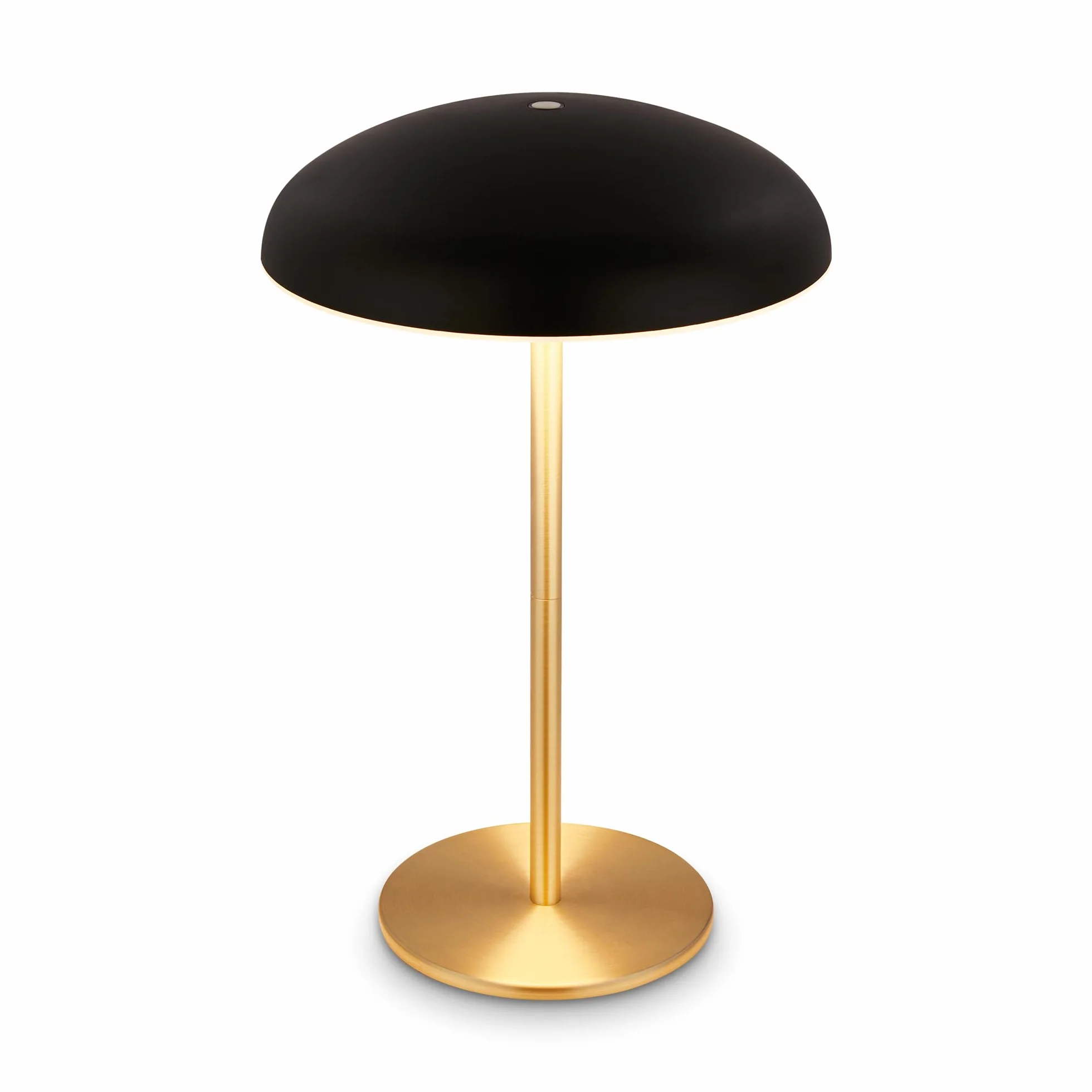 BRILONER - Lampa stołowa LED bezprzewodowa IP44 z jasną krawędzią, ściemniacz dotykowy, wymienny akumulator, lampka nocna, lampa LED, 19,5x30,5 cm, czarny