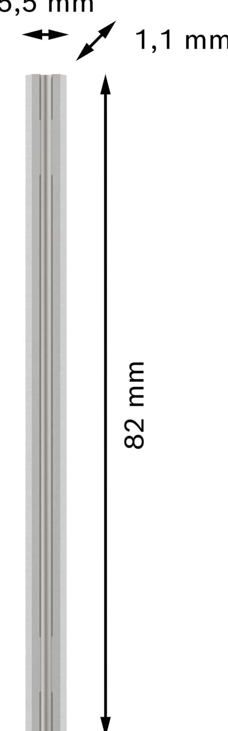 Bosch 10x Nóż PRO do strugów (do Płyty powlekane tworzywem sztucznym, Twarde drewno, 82 x 5,5 x 1,1 mm, Professional Akcesoria Strug, Strug bezprzewodowy)