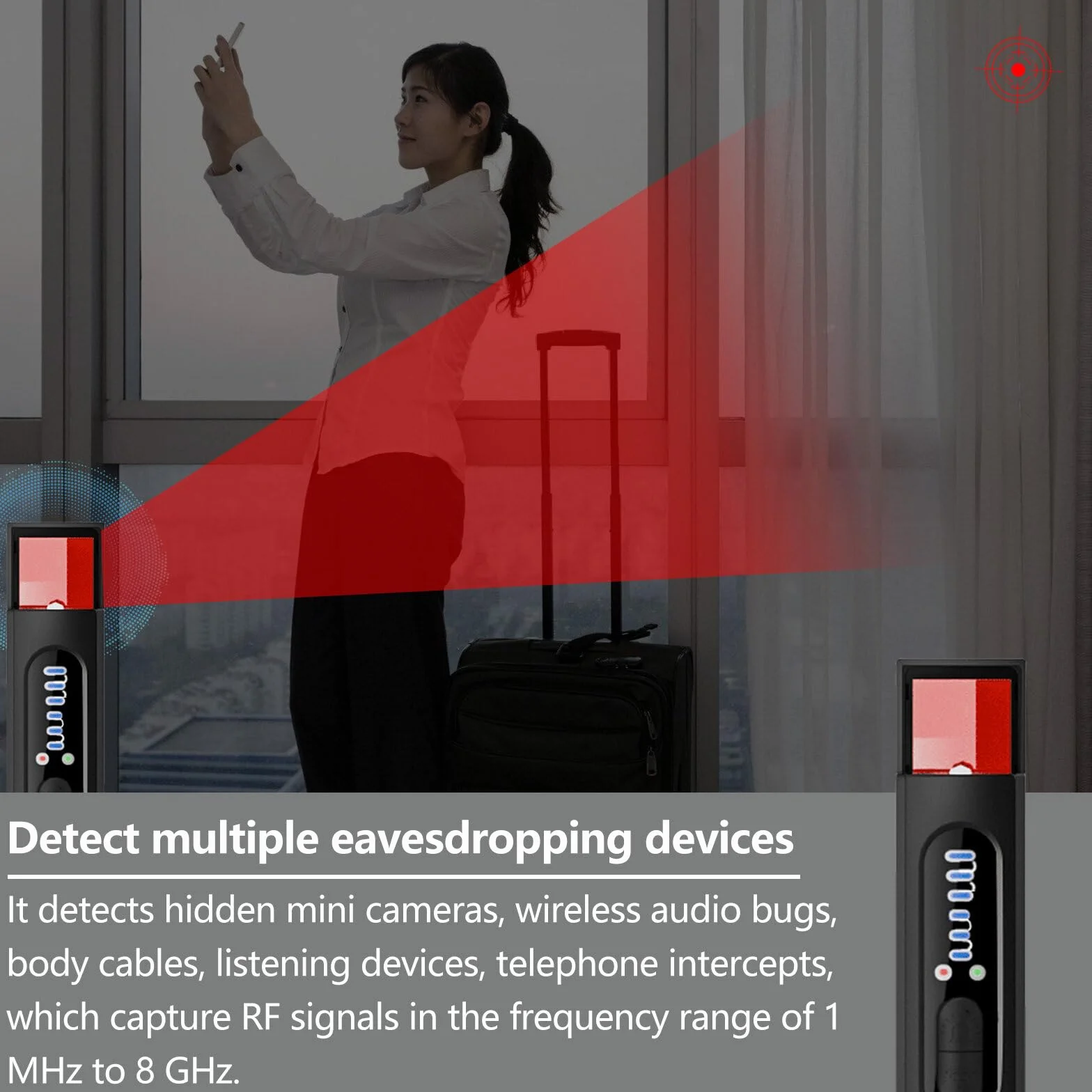 Bezprzewodowy wykrywacz pluskiew RF, ukryta kamera, lokalizator GPS