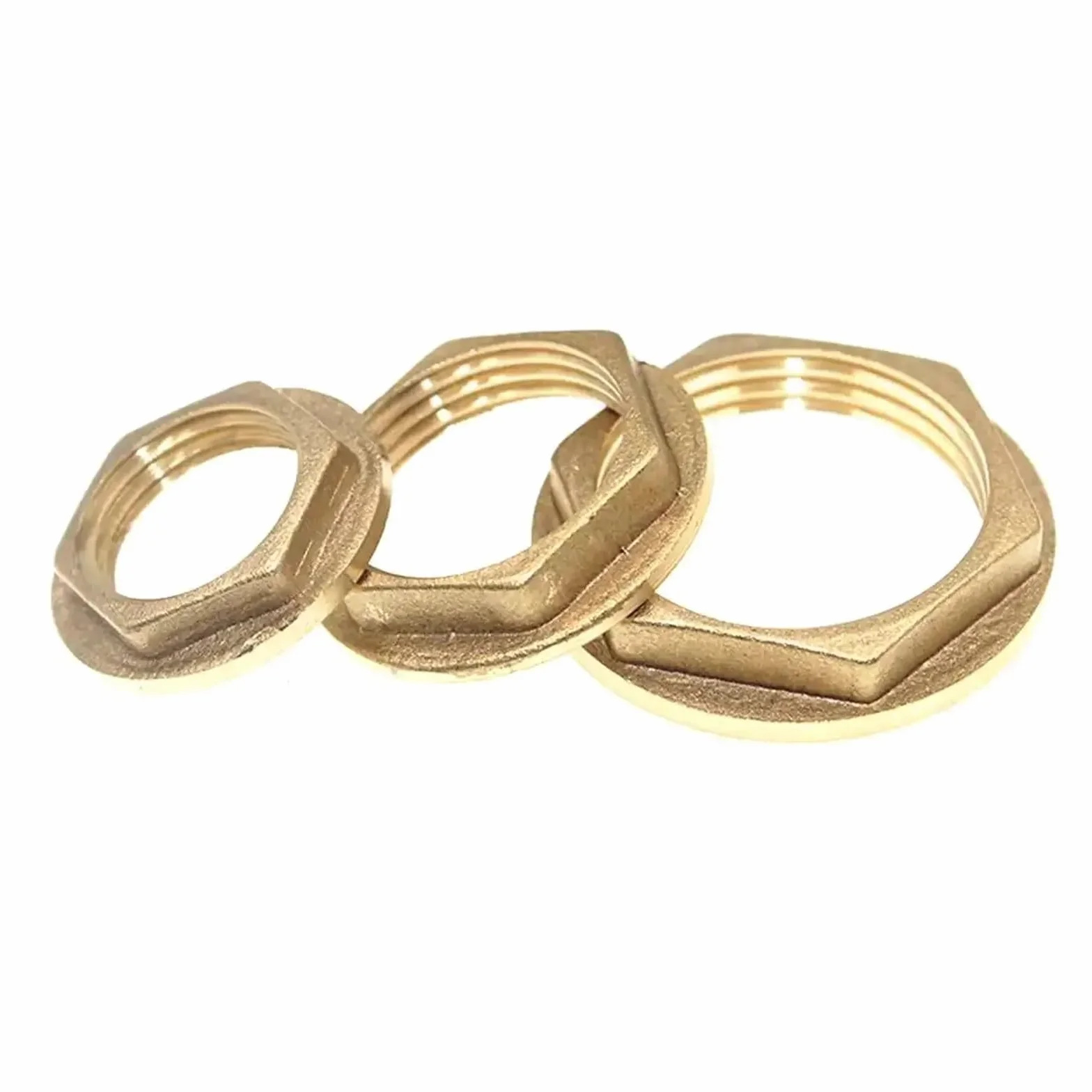5 sztuk 1/4" 3/8" 1/2" 3/4" 1" żeńskie mosiężne mocowanie rur sześciokątnych nakrętki z kołnierzem do zbiornika na wodę (1") | []