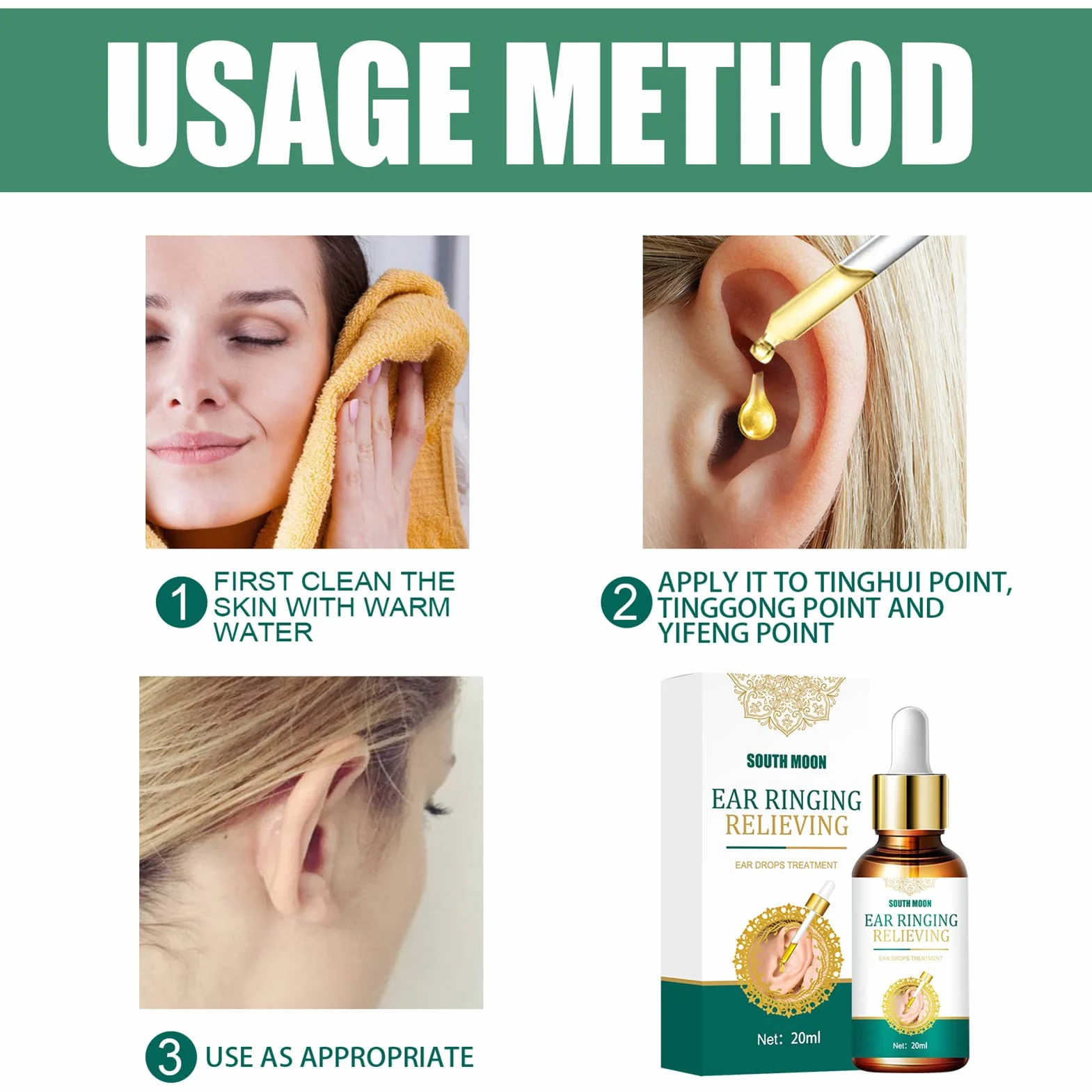 20 ml dzwonek do uszu łagodzący krople do uszu szum w uszach głuchota obrzęk ucha płyn do ucha
