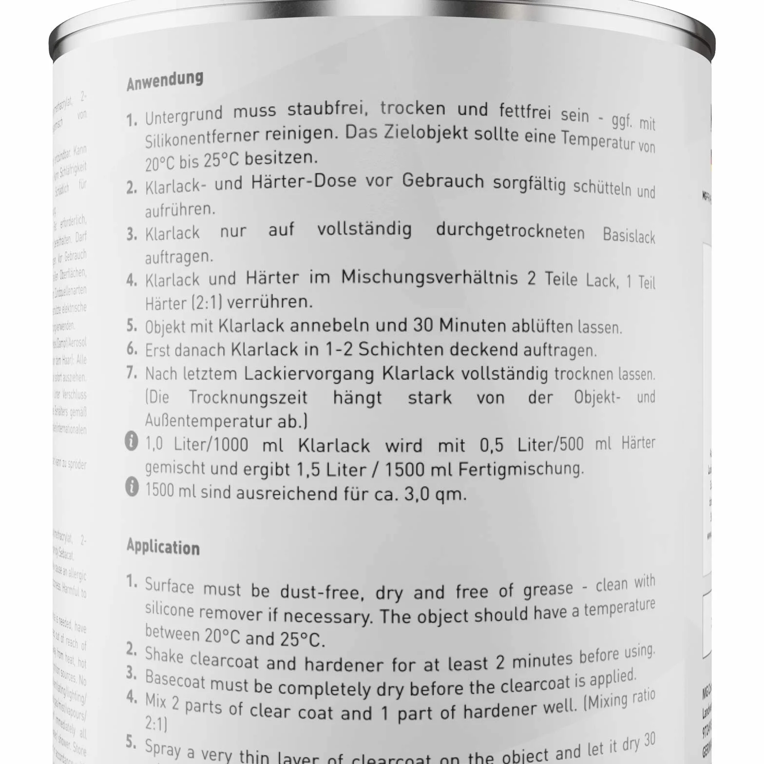 Pantone 178C Red Zestaw puszka farby lakier bazowy gotowy do natrysku + lakier bezbarwny 2K mat jedwabisty 2,5L