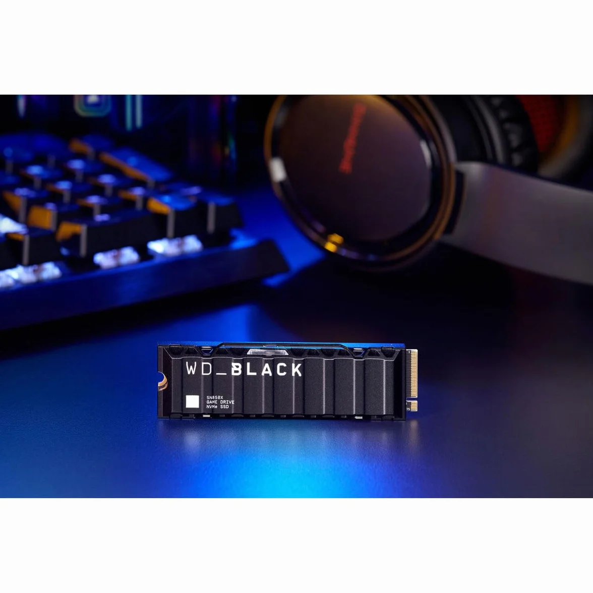 WD_BLACK SN850X 2TB NVMe SSD M.2 2280 z radiatorem, Dysk do gier, Prędkością odczytu do 7300 MB/s, prędkość zapisu do 6600 MB/s, Dysk SSD o wysokiej wydajności, Czarny