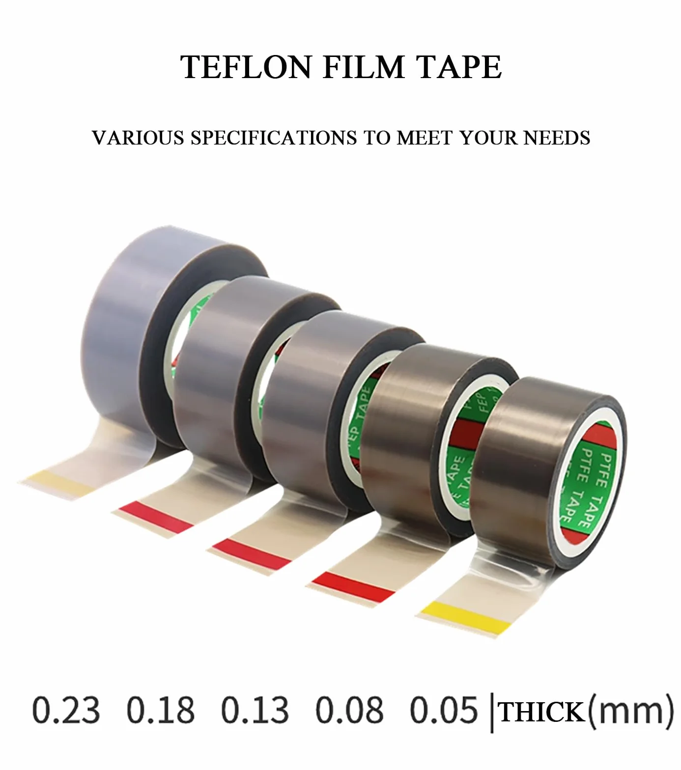 Taśma teflonowa, grubość 0,13 mm, szerokość 120-300, taśma klejąca PTFE do maszyn pakowania próżniowego i przemysłu elektrycznego, długość 10 metrów, 150(120mm)