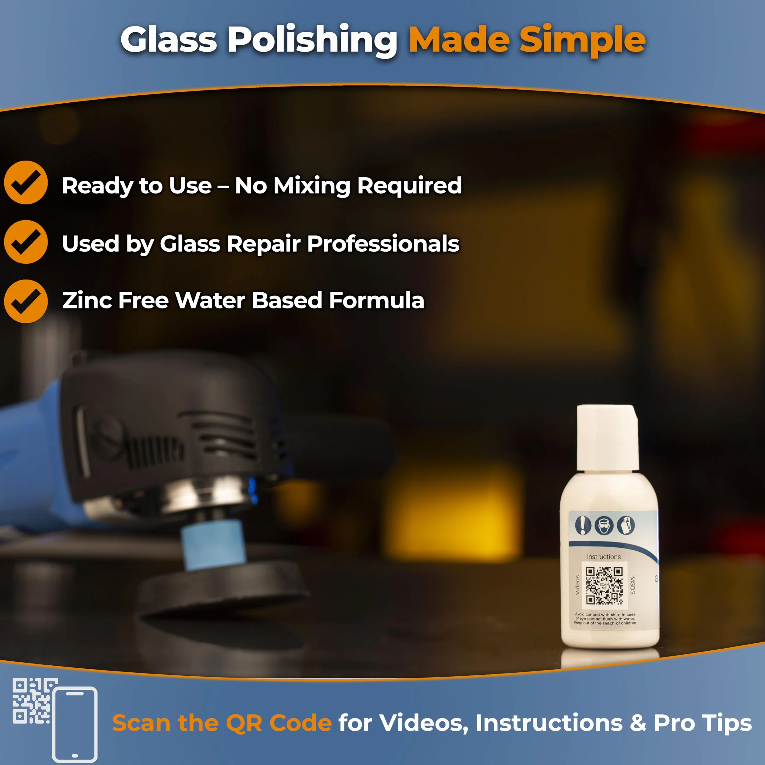Glass Polish 48.2 g (50 ml) Mieszanka tlenku ceru do polerowania szkła do profesjonalnego optycznego polerowania wszystkich powierzchni szklanych - 1,2 mikrona - GP14003