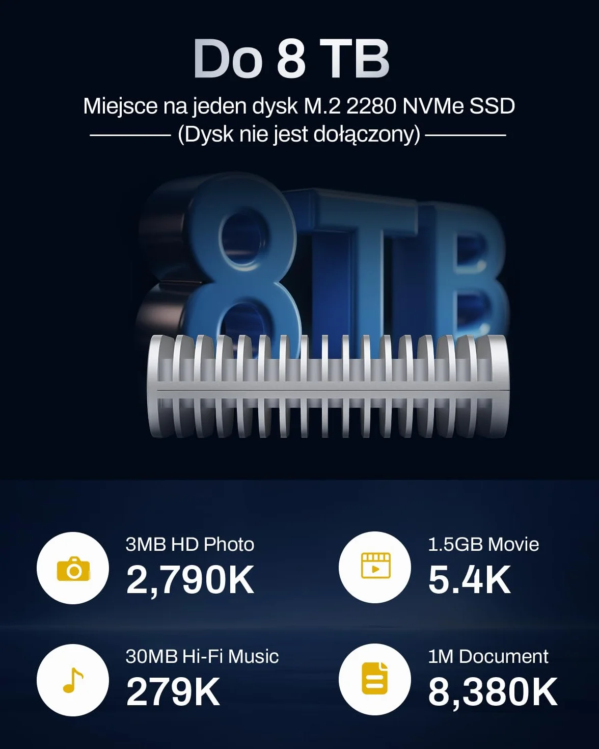 TERRAMASTER D1 SSD Plus 40 Gbps Obudowa NVMe M.2 Aluminiowa USB typu C kompatybilna z USB 4/3.2/3.1/3.0/2.0 Thunderbolt 5/4/3