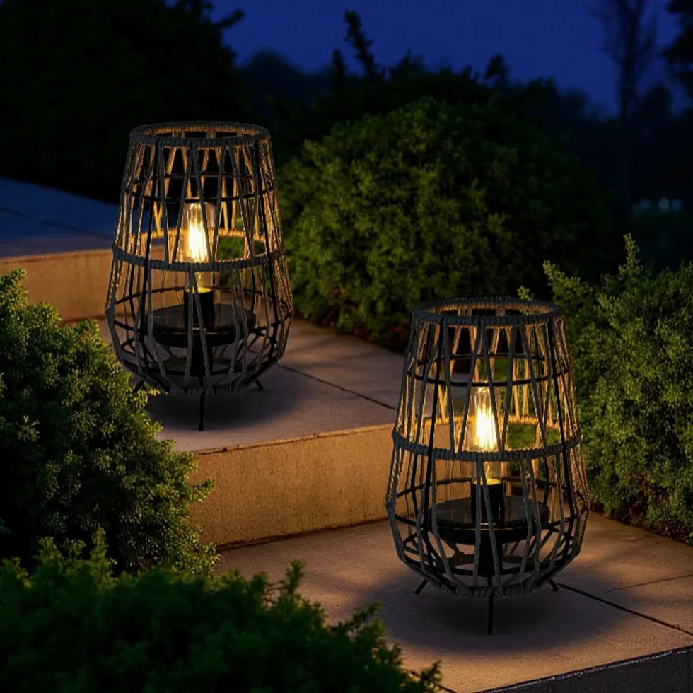 TRIROCKS Zestaw 2 lamp solarnych do użytku na zewnątrz