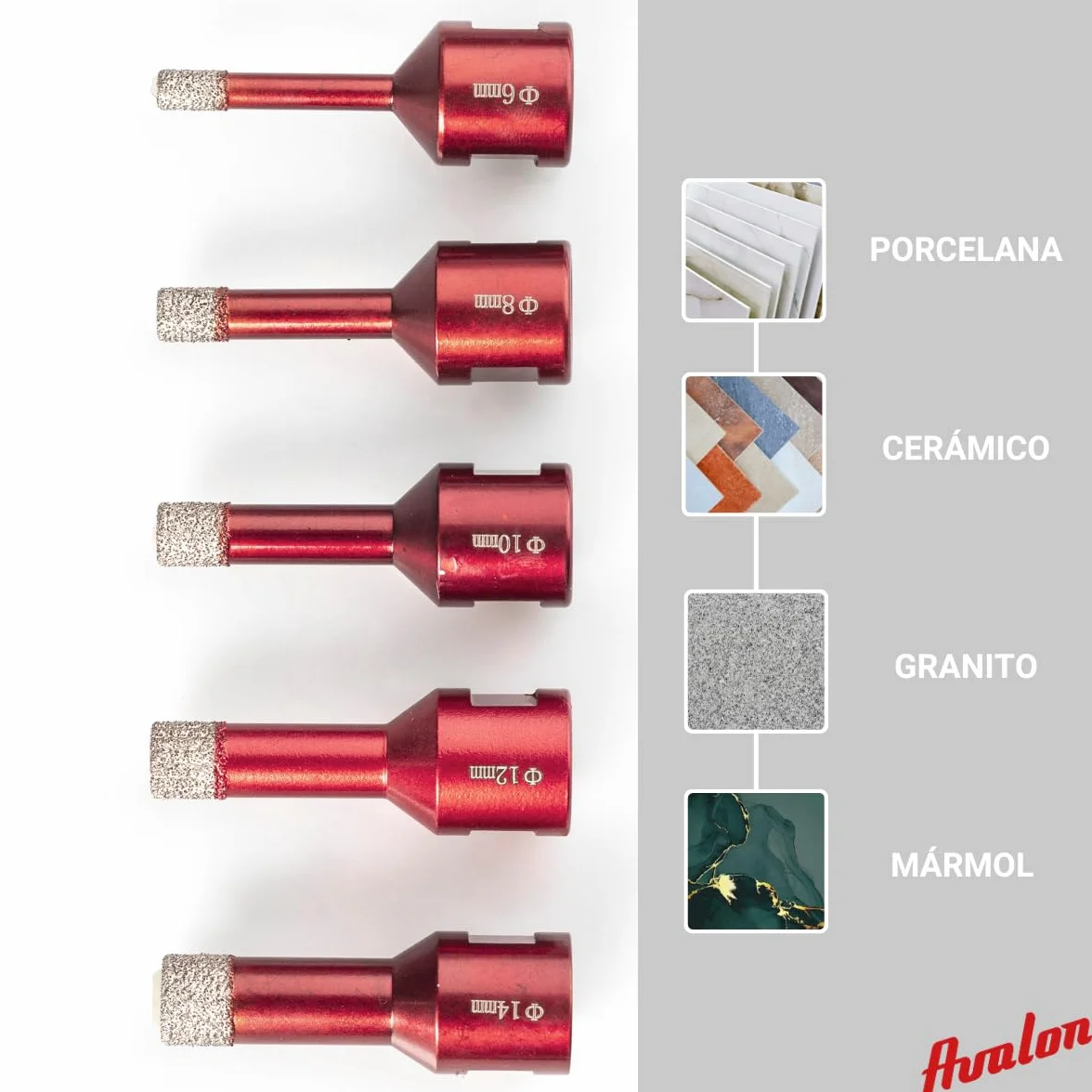 Cylindryczne wiertło diamentowe do szlifierki metrycznej M14 Avalon 115 mm Wiercenie na sucho płytek, porcelanowe, marmuru, kamionki, ceramiki, granitu