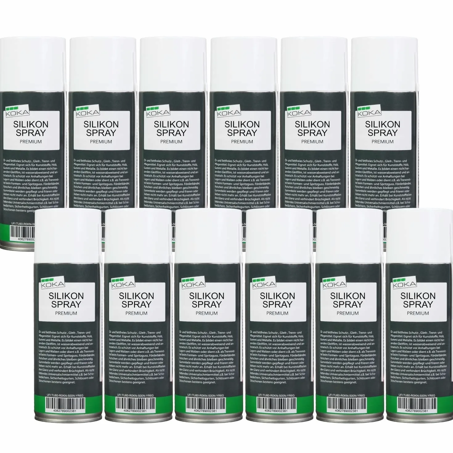 KOKA Silikonowy środek smarujący środek antyadhezyjny środek smarujący pielęgnacja gumy (12 x 400 ml)