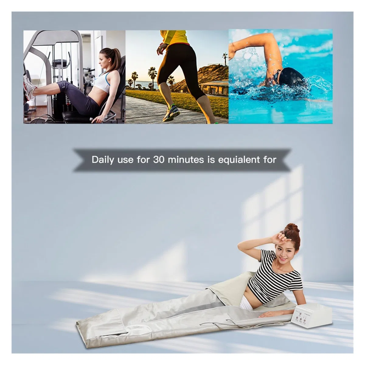 Przenośna sauna, namiot sauny, Koc do sauny dakiej podczerwieni, 3 strefy utrata masy ciała jodła koc do sauny dla bezpieczeństwa kształt ciała odchudzanie Fitness dla kobiet do siłowni, pilatesu, gar