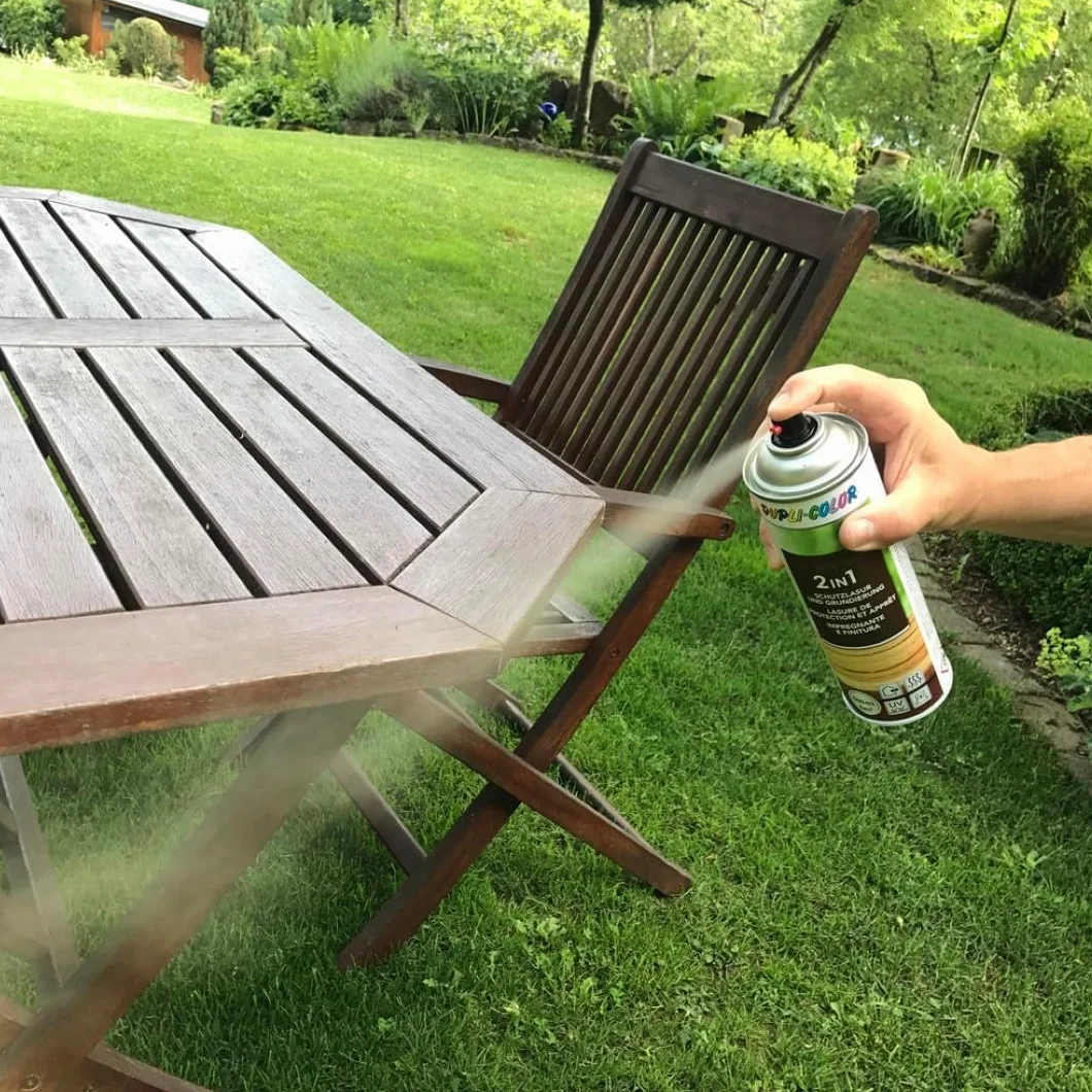 DUPLI-COLOR 391545 lazura ochronna do drewna w sprayu, przezroczysta, 500 ml