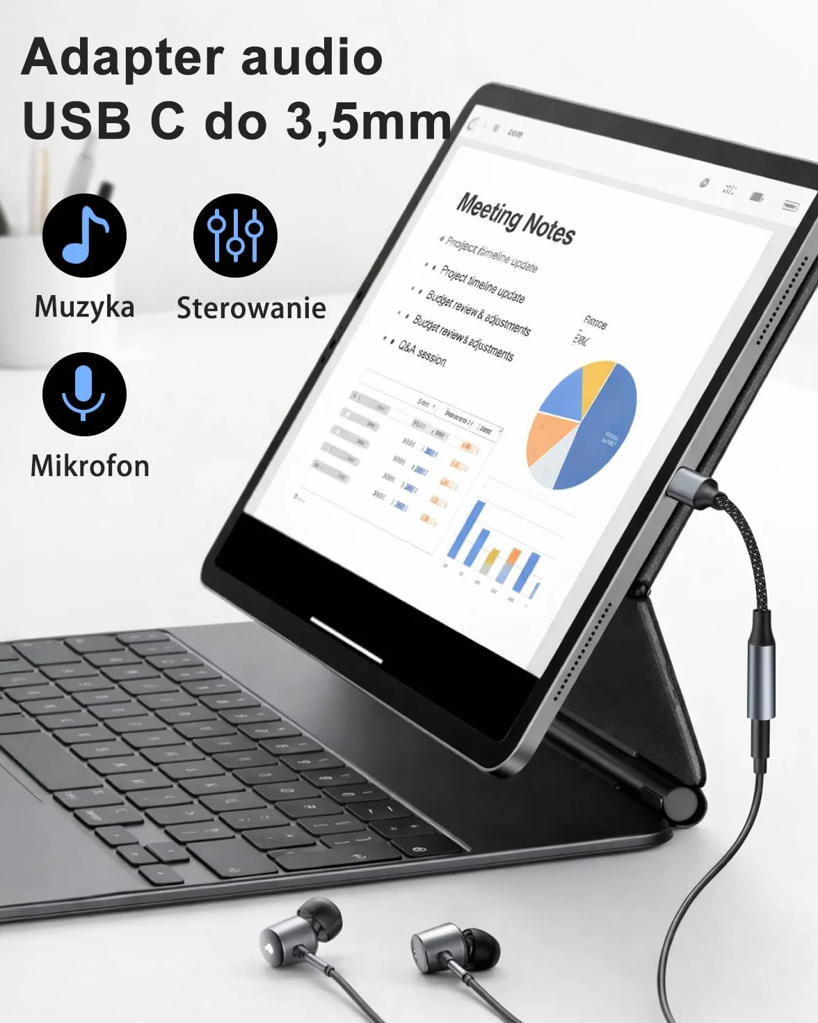 Adapter USB C na Jack 3,5 mm 2 sztuki z chipem DAC dla iPhone 17 Air/16 15 Pro Max iPad Pro Macbook Galaxy
