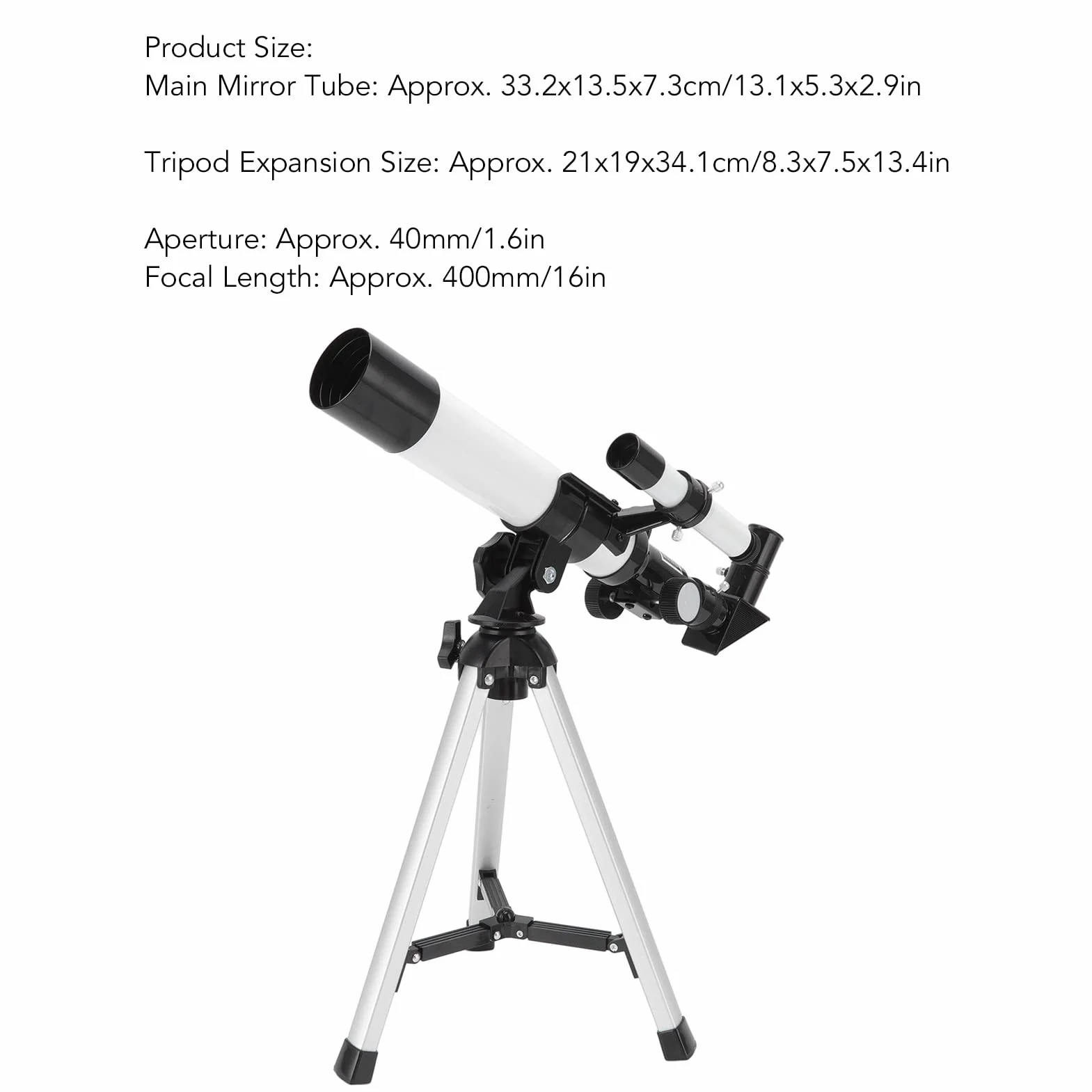 Teleskop Astronomiczny Refraktora 40mm 400mm Przenośny dla Dorosłych Dzieci