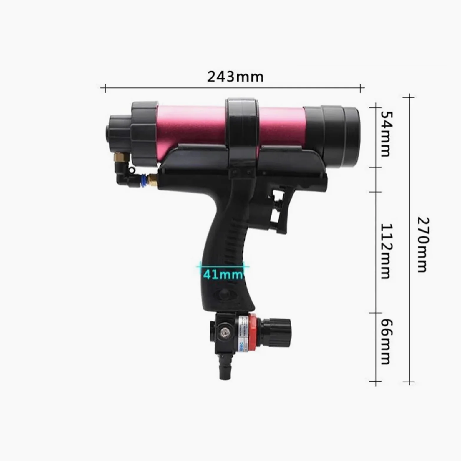 Pneumatyczny pistolet do klejenia szkła o pojemności 310 ml, regulowany pistolet z gumą powietrzną, narzędzie do nakładania twardego kleju i uszczelniacza, pistolet do uszczelniania dla profesjonalist