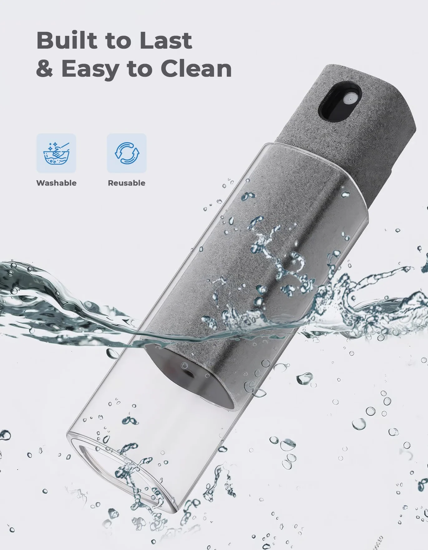 ULTRICS Spray do Czyszczenia Ekranu i ściereczka, Przenośny Zestaw 3w1 do Czyszczenia Telefonu z Mikrofibrą, Anty-odciski Zestaw do Ekranu do Telefonów, Laptopów, TV i Ekranów Samochodowych