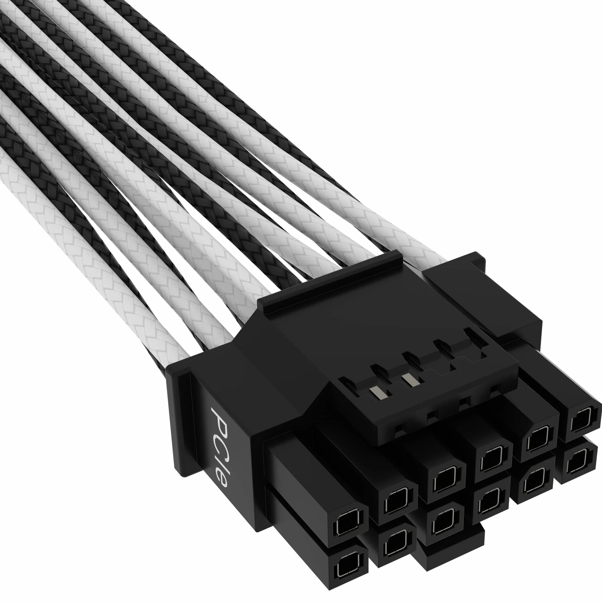 Corsair Premium 600 W PCIe 5.0 / Gen 5 12VHPWR Kabel zasilający - Nadaje się do zasilaczy typu 4 poprzez podwójne 8-pinowe złącze PCIe - 12+4-pinowe złącze - czarny/biały
