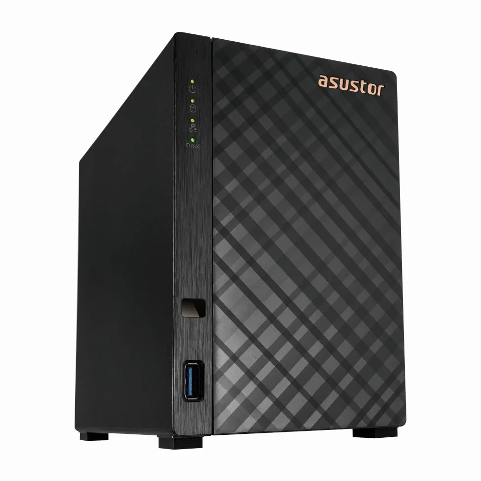Asustor Drivestor 2 Gen 2 AS1202T, 2 Bay NAS Obudowa Pamięci Sieciowej, Quad-Core 1.7GHz CPU, 2.5GbE Port, 1GB DDR4, 3 x USB 3.0, Network Attached Storage