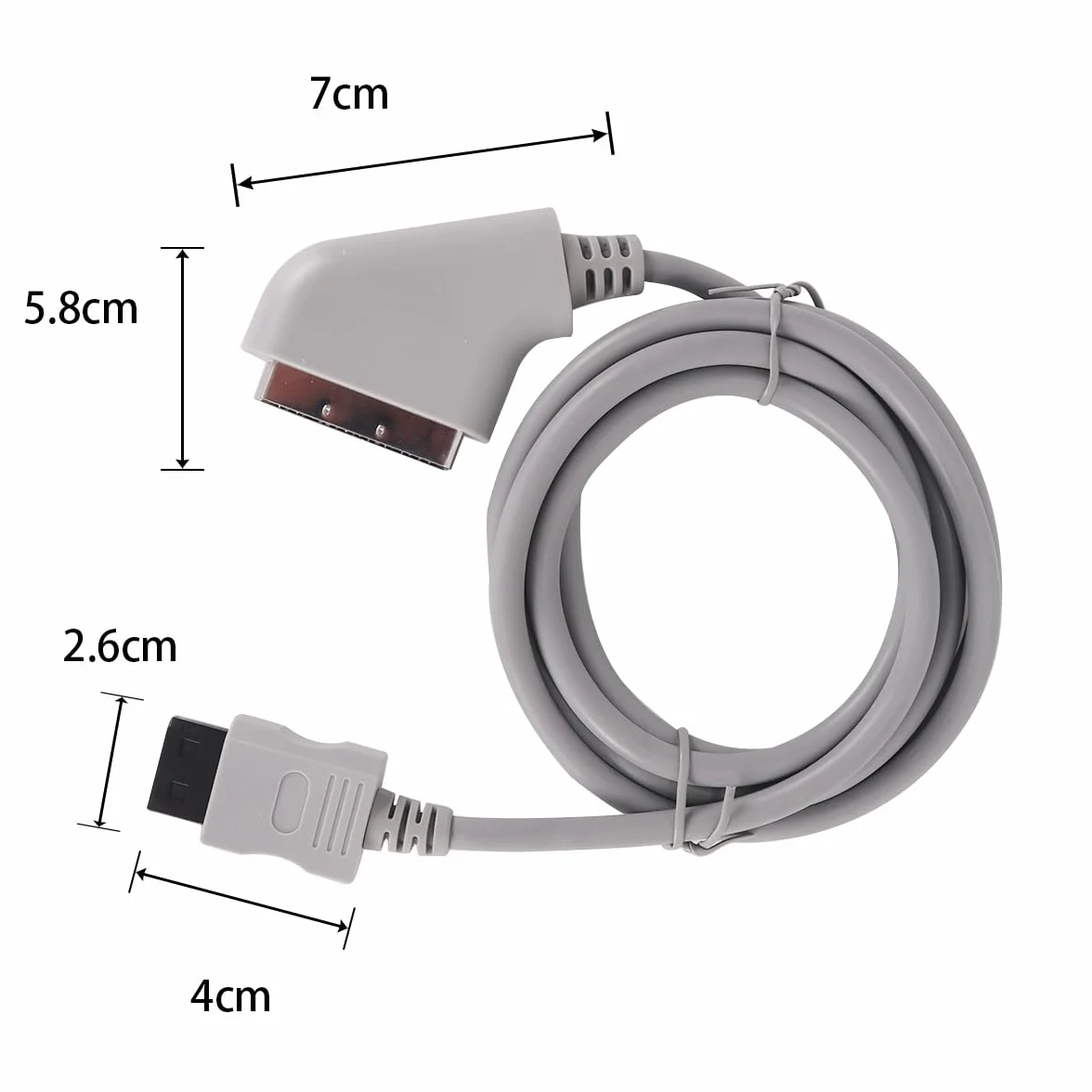 1,8 m RGB Scart HD AV, kabel wymienny, szary do Wii/Wii U