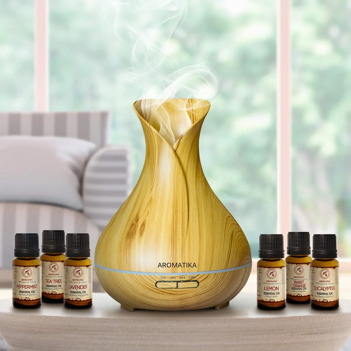 Essential Oil Set Of Top 6 Aromatherapy Essential Oils - 100% Pure & Natural - Lavender - Tea Tree - Eucalyptus - Peppermint - Orange - Lemon Essential Oil - 6 * 10ml - Best Gift Set