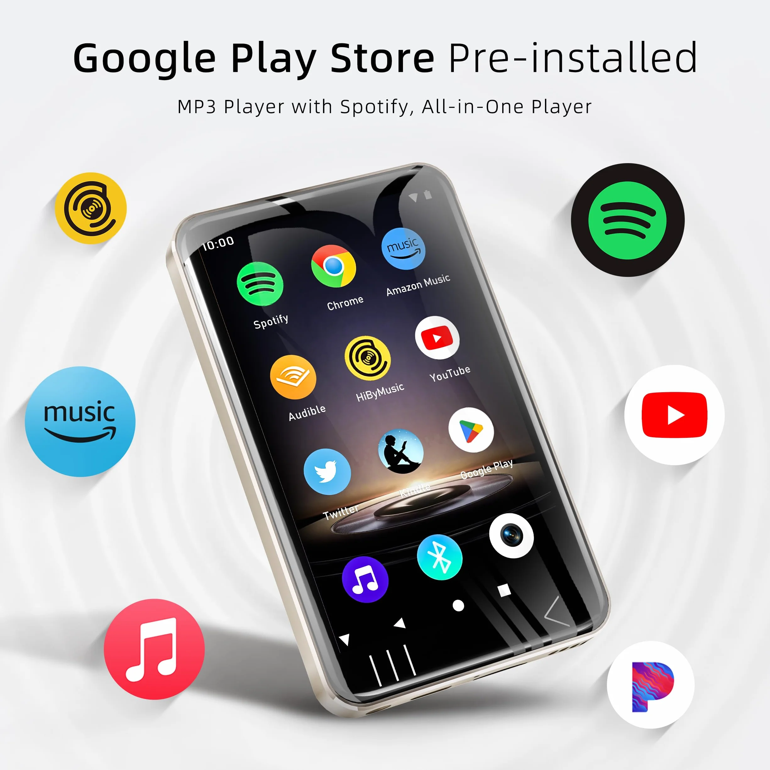 Przenośny odtwarzacz MP3 64 GB 4-calowy Bluetooth WiFi cyfrowy HIFI WALKER z systemem Android