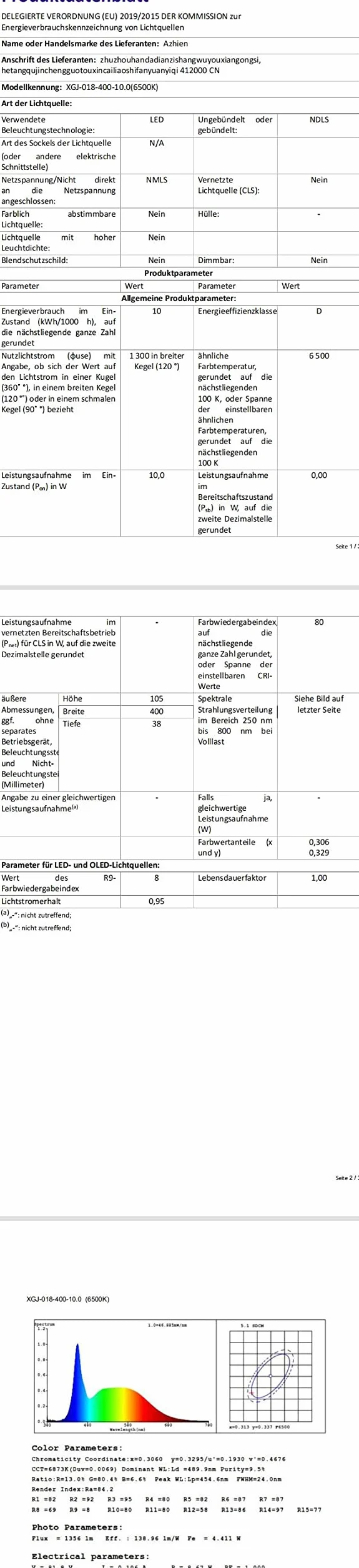 LED Spiegelleuchte Badezimmer 10W 820LM 40cm Kaltweiß 6500K Azhien,3in1 Montage IP44 230V Wandleuchte Spiegellampe 400mm,Kein Flimmern Badezimmerschrank Spiegelleuchten