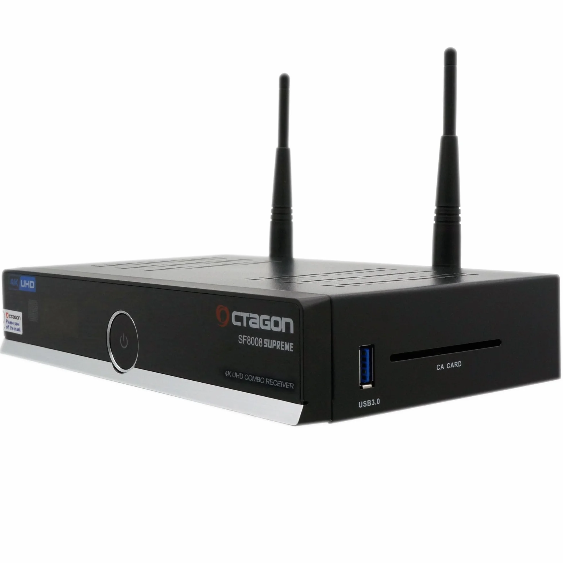 Octagon SF8008 4K Combo Supreme V3 UHD E2 1 x DVB-S2X, 1 x DVB-C/DVB-T2, Linux PVR odbiornik satelitarny, 2.4/5G Dual-Band WiFi, 1 Gbit LAN, interfejs M.2, BT 5.1, pilot na podczerwień, kabel HTS