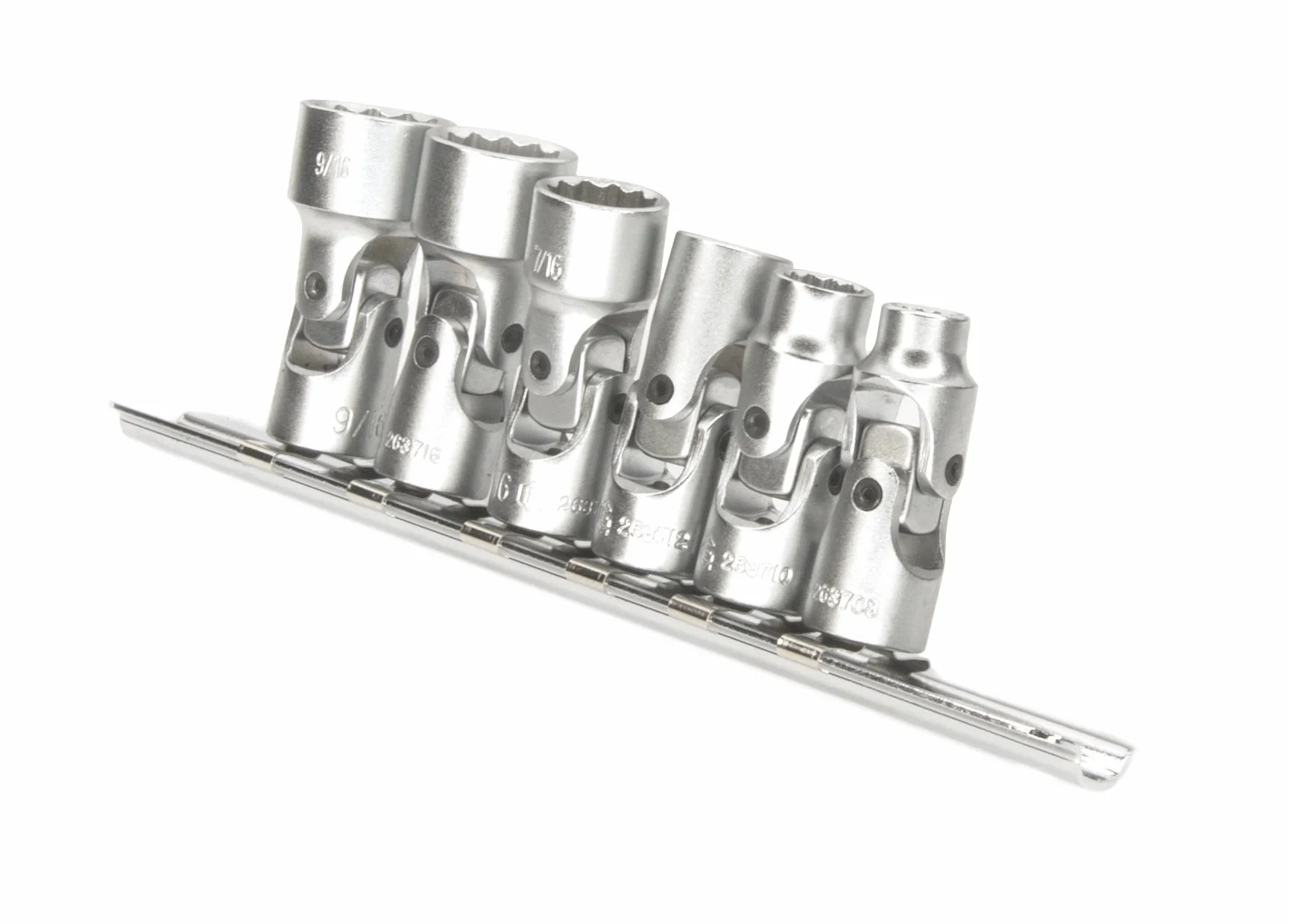 Genius Tools 6-częściowy uniwersalny zestaw nasadek ręcznych 1/4" Drive SAE (12-punktowy), matowe wykończenie - US-206S