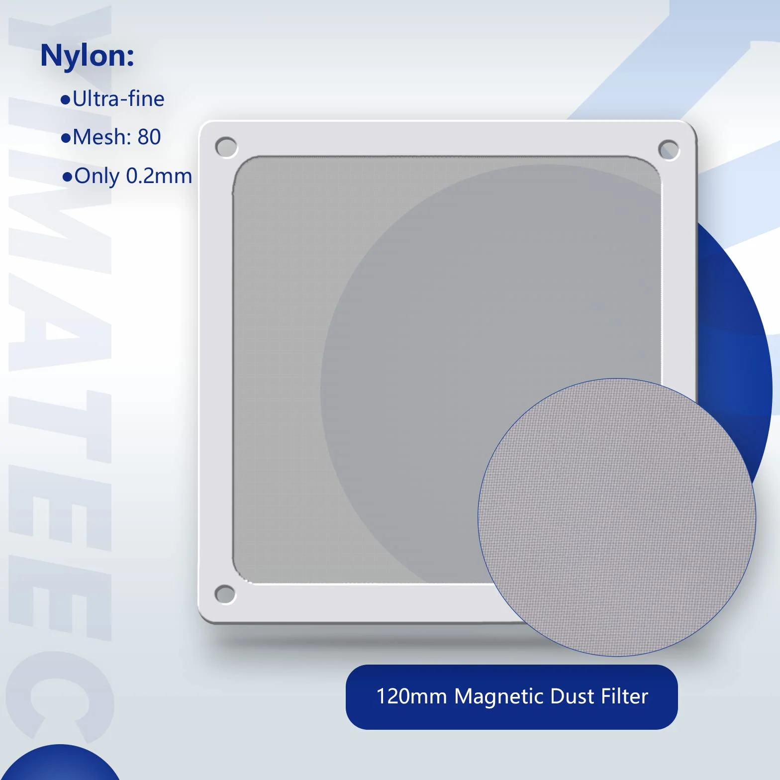 Filtr przeciwpyłowy magnetyczny 120 mm 5 szt. Nylonowy do obudowy PC biały