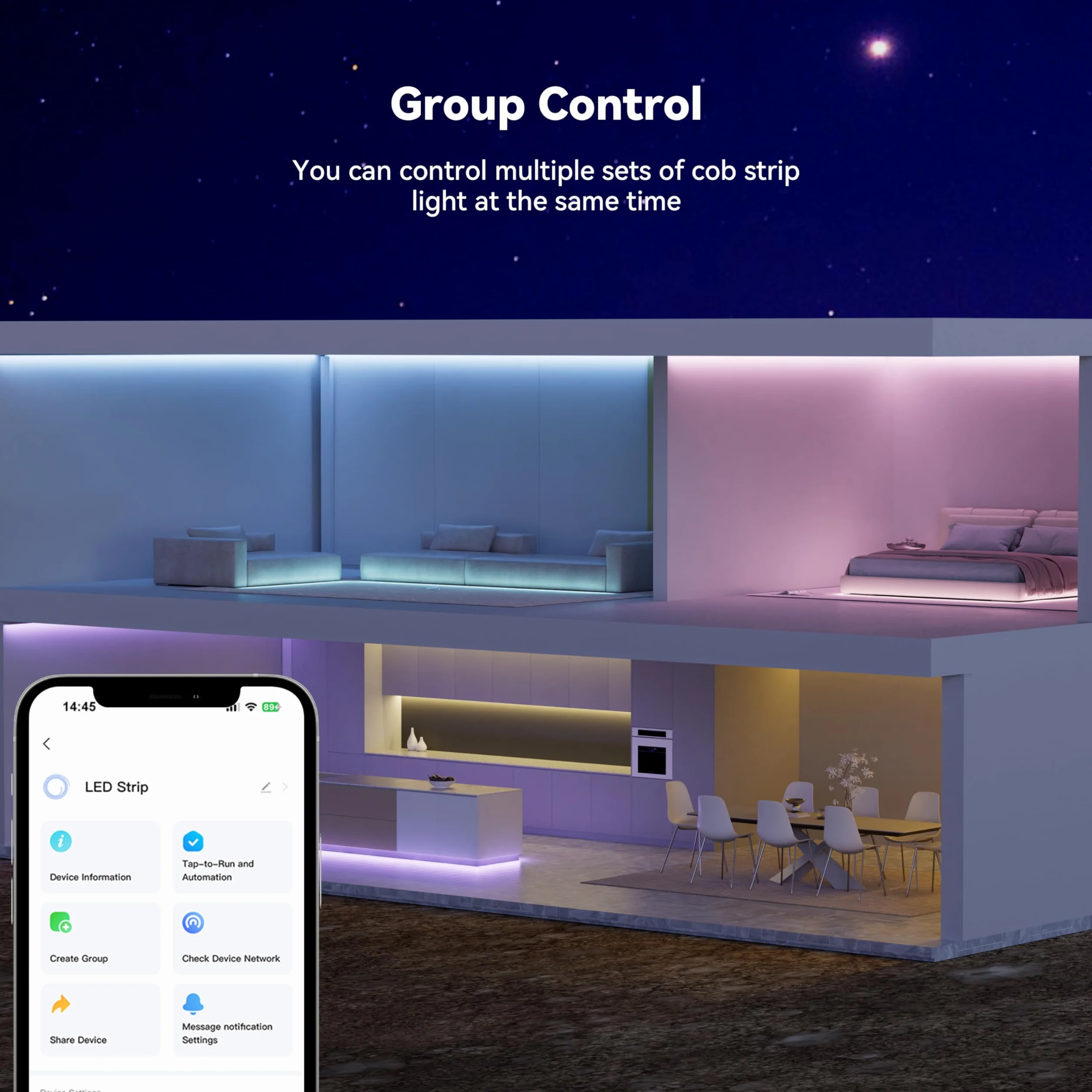 PAUTIX COB LED Taśma RGB 10M 24V samoprzylepna WiFi z funkcją dimmingu
