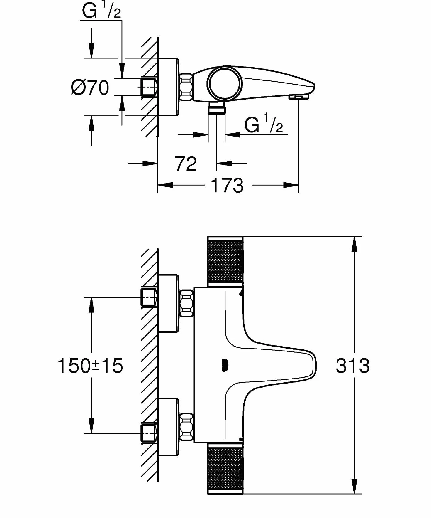 Grohe Precision Feel Bateria, Srebrny, ‎39 x 20,5 x 8 cm; 2,91 kg