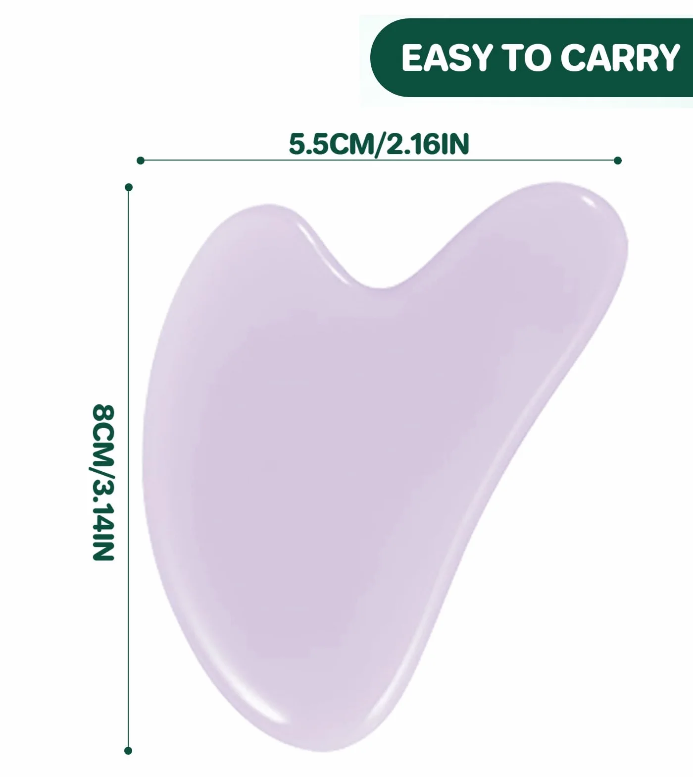 Gua Sha przyrząd do masażu, naturalny jadeitowy kamień, guasha, skrobak do twarzy, do obrzęków oczu, napinania skóry, odmładzania twarzy i szyi (różowy)