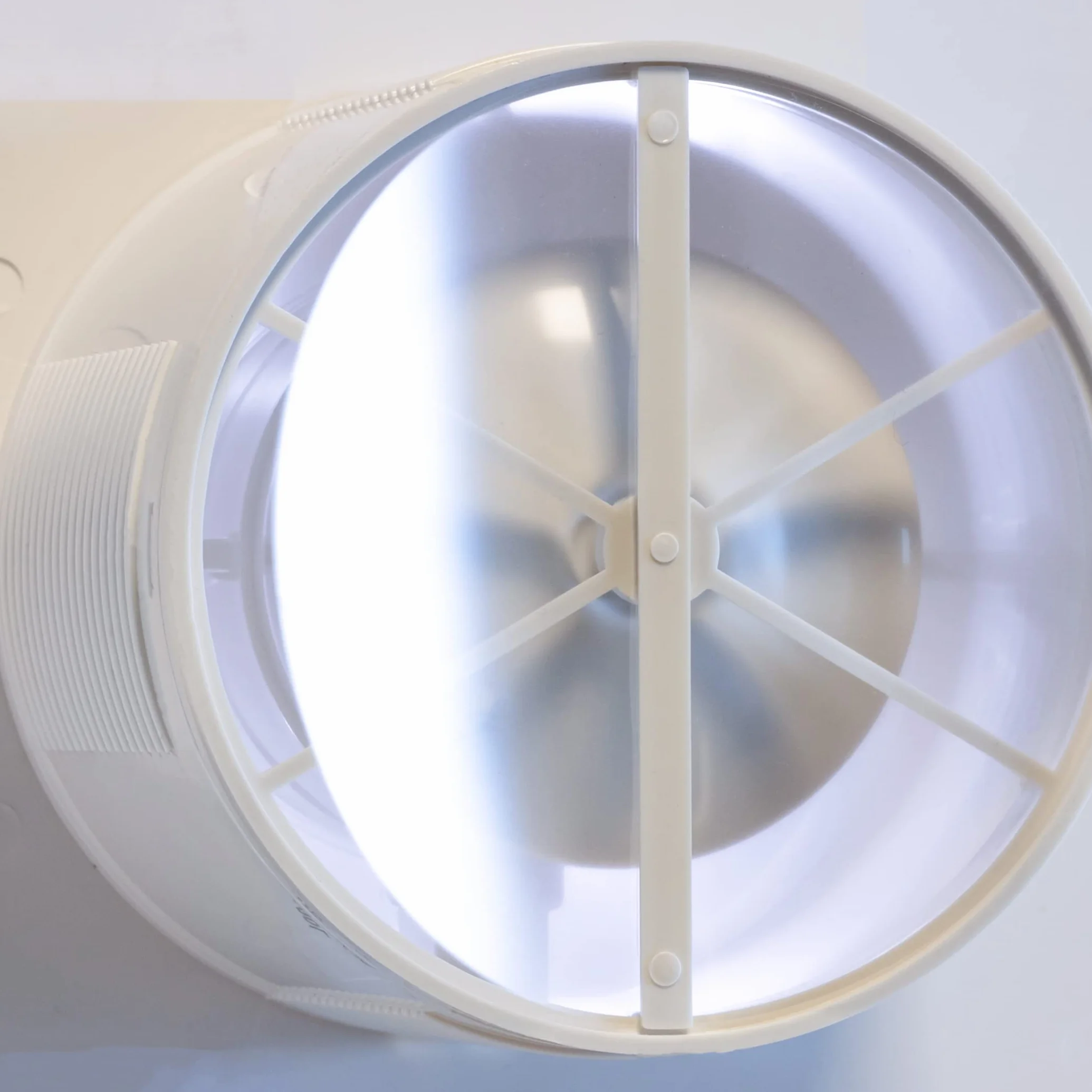 STERR Biały Wentylator Łazienkowy 100 mm z LED - Szklany Front - Nowoczesny Wygląd - BFS100L - 10 W