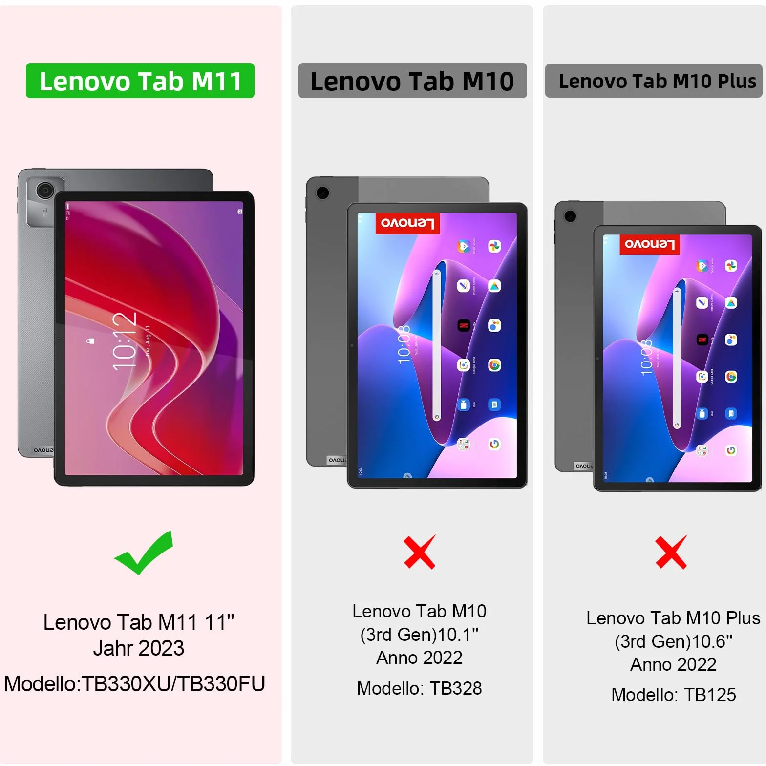 Etui na klawiaturę Lenovo Tab M11 11" Bluetooth QWERTY Wymienna klawiatura etui ochronne czarne