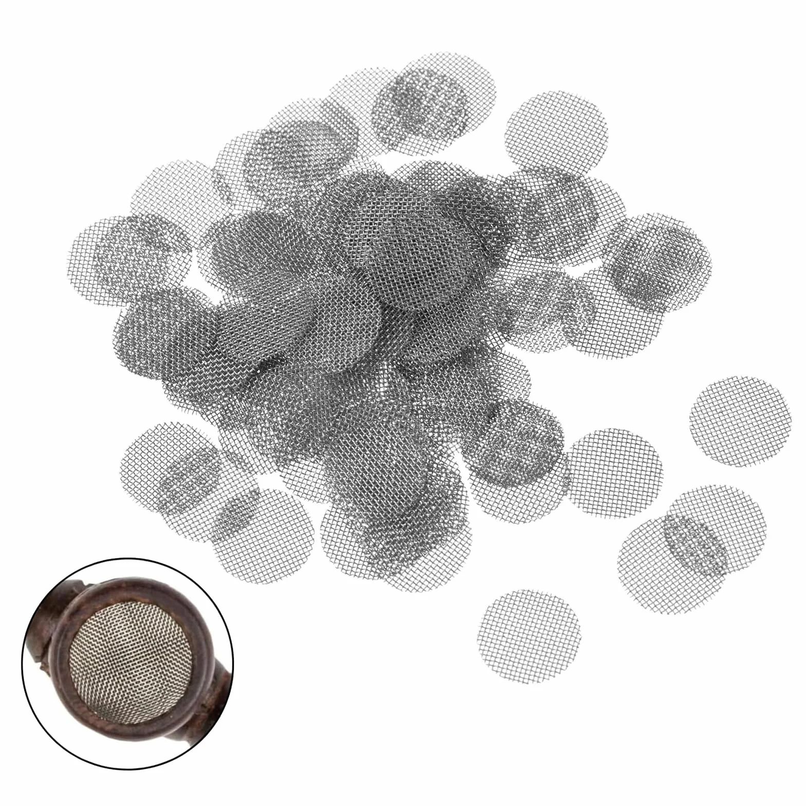 Wkładane sitko do bonga Ø 15 mm, drobne oczka, sitko do fajki, sitko, sitko, metalowe sitko, szkło, kratka, akcesoria, stal nierdzewna, ekran, rurka, filtrowanie, fajka, sitko, filtrowanie,